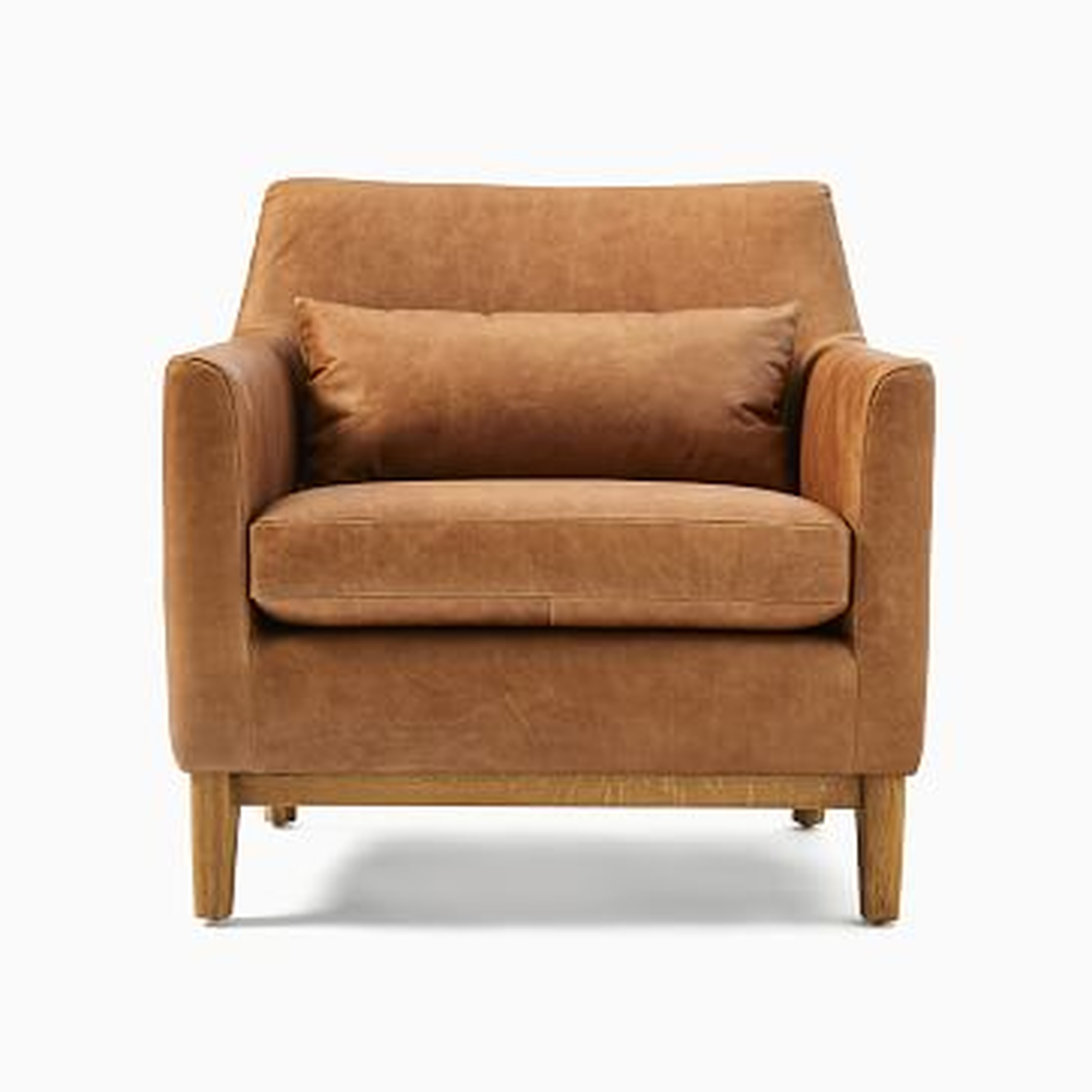 Harvey Chair, Poly, Ludlow Leather, Sesame, Natural Oak - West Elm