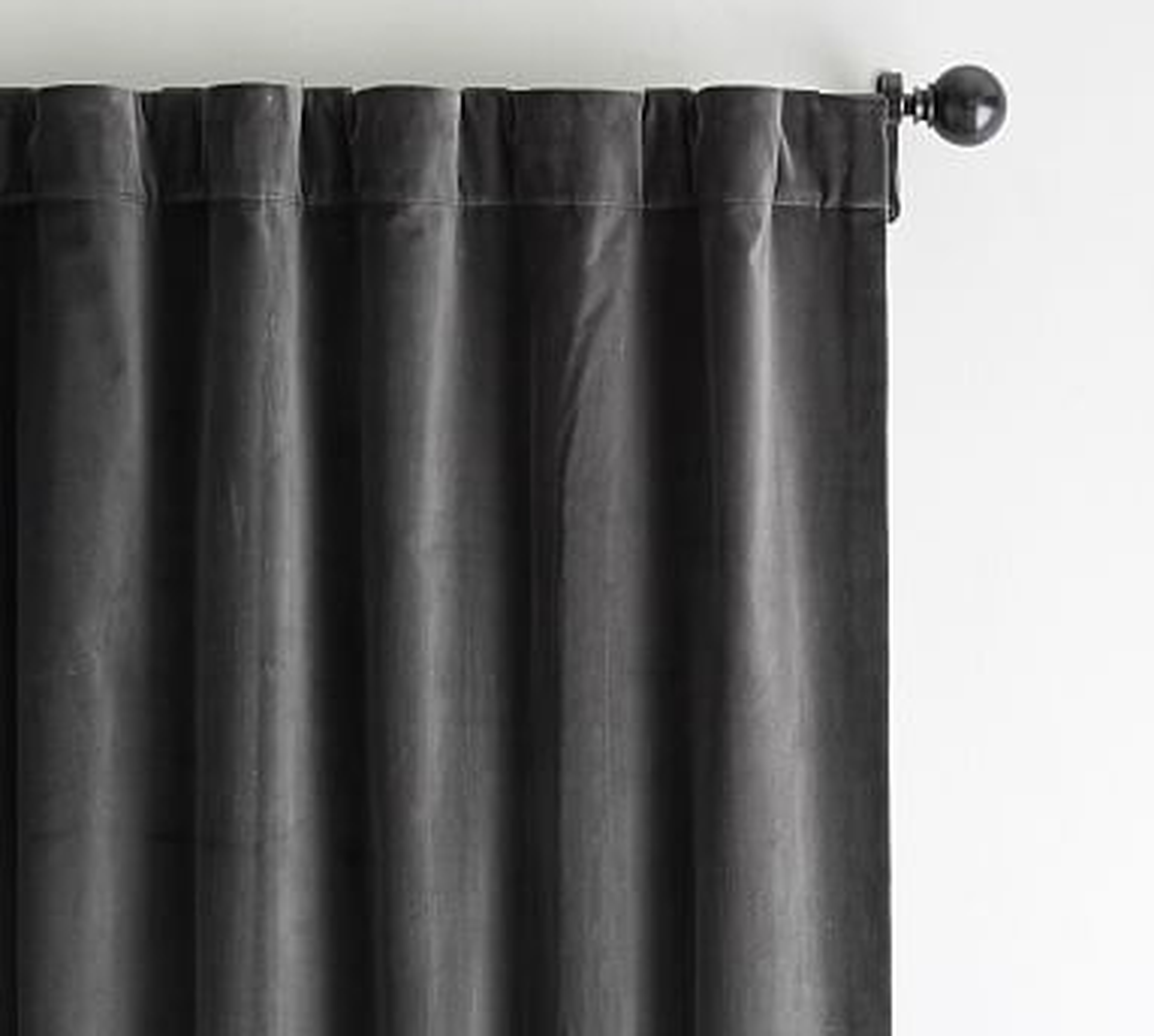 Velvet Twill Curtain, 50" W X 108" L, Washed Black - Pottery Barn