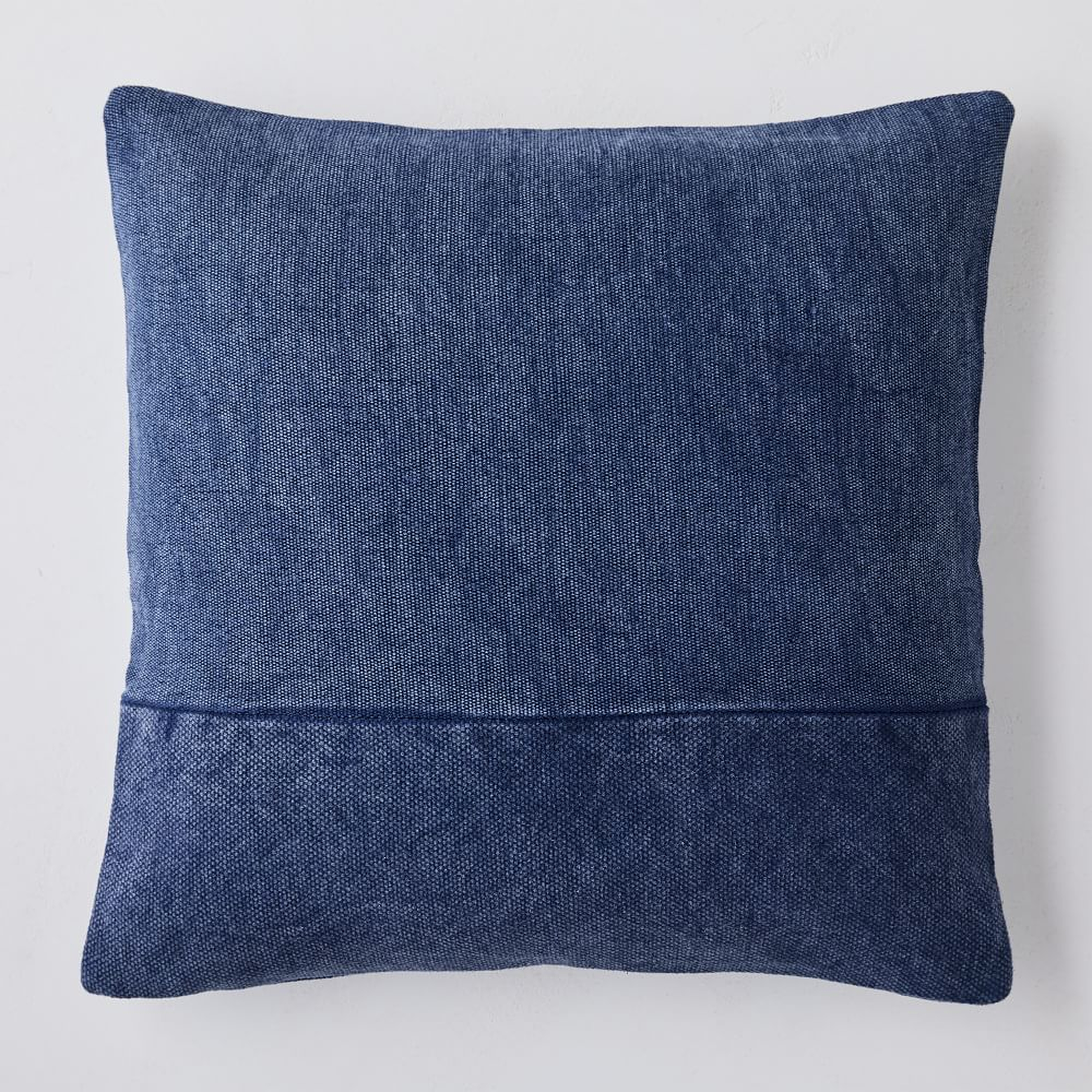 Cotton Canvas Pillow Cover, 24"x24", Midnight - West Elm