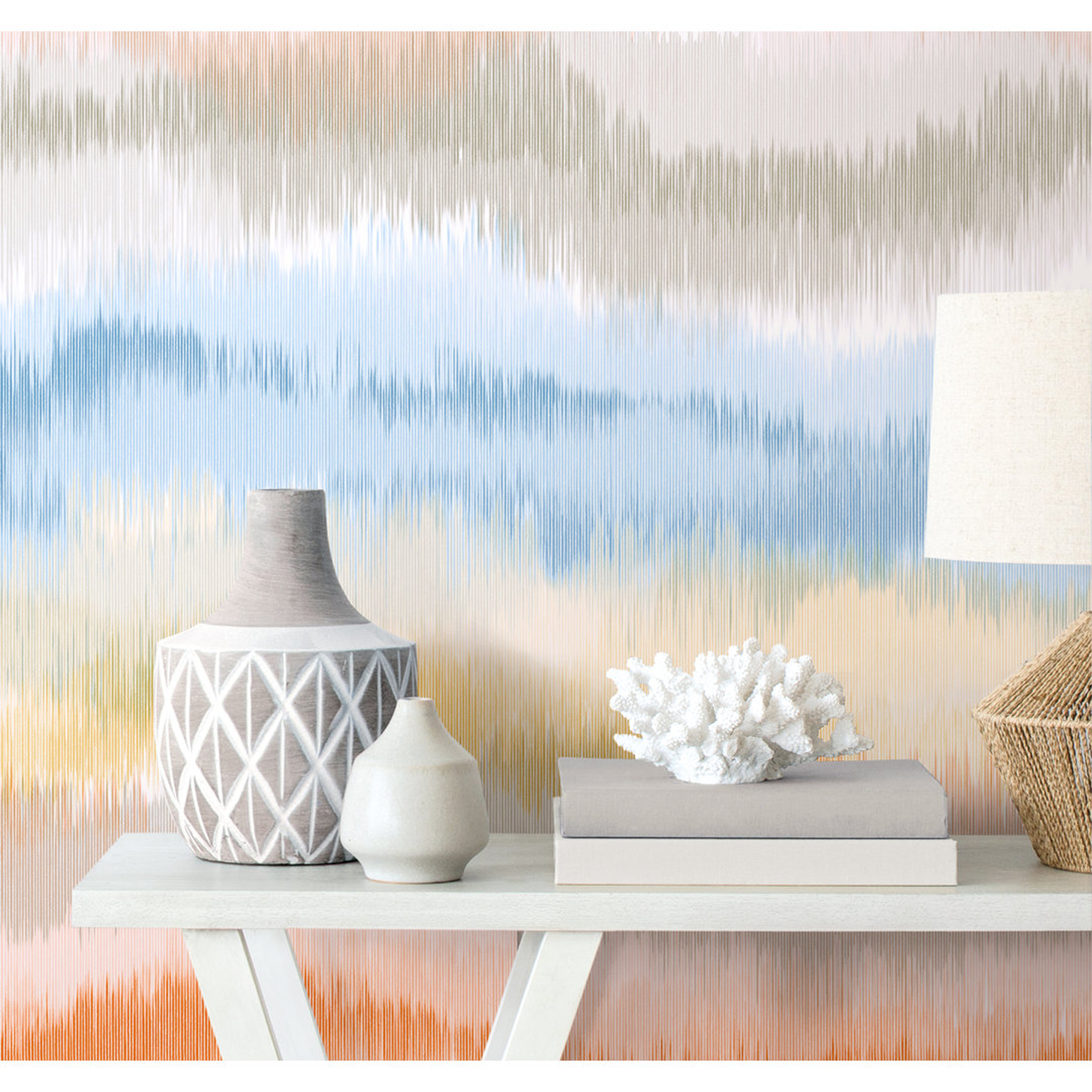 Lillian August Luxe Haven Lakeside Ikat Waves Peel And Stick Wallpaper - Perigold