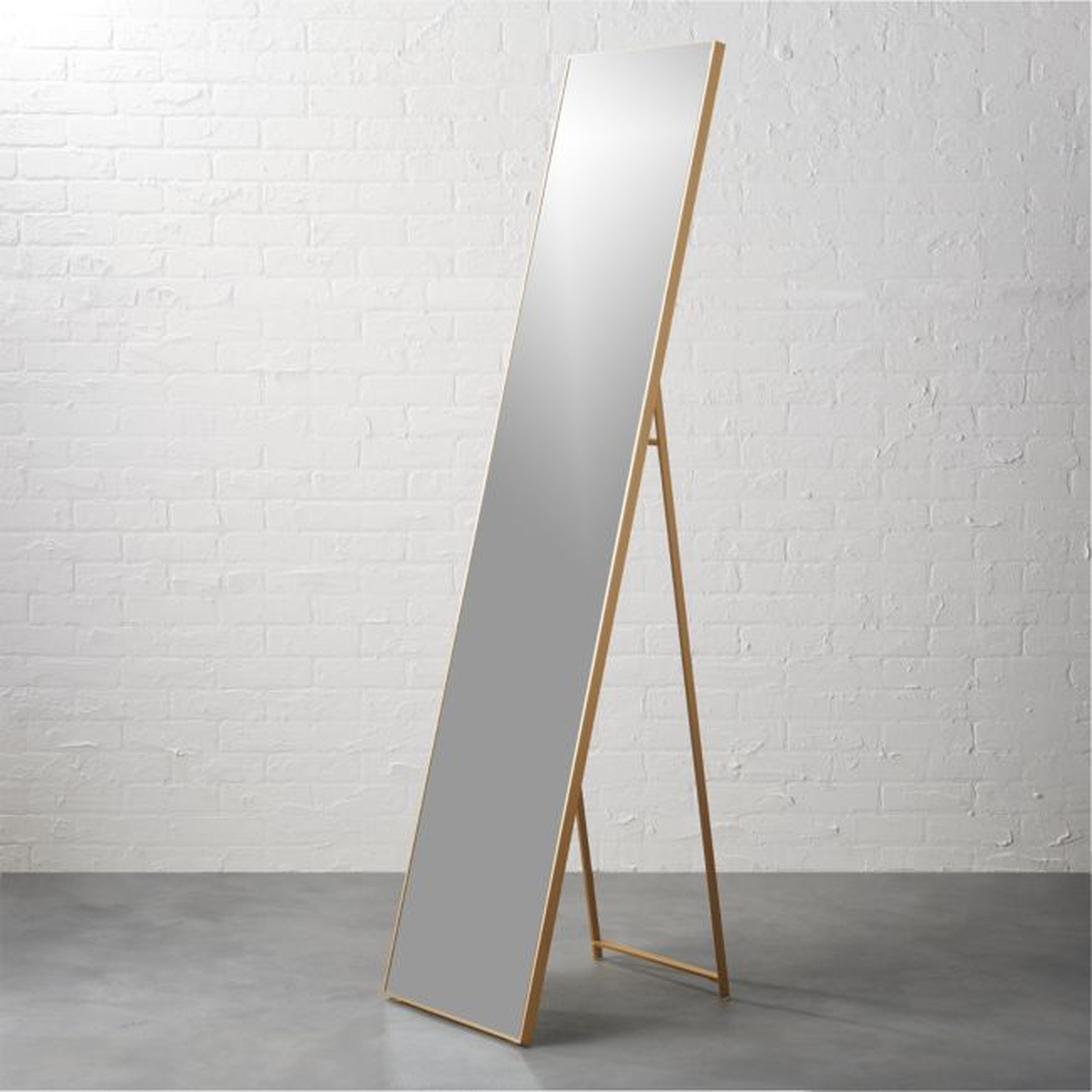 Infinity Standing Brass Floor Length Mirror 16"x69" - CB2