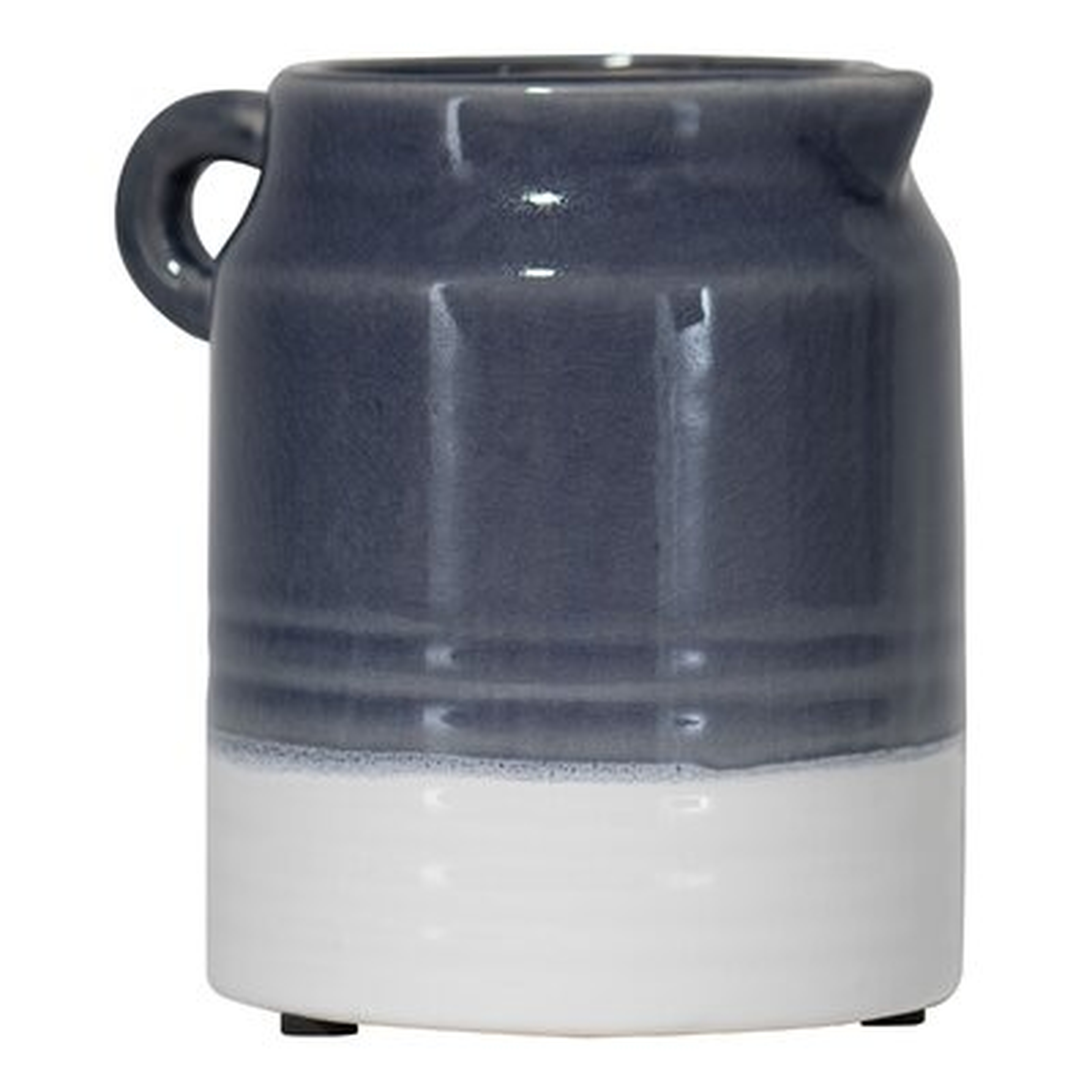 Winston Porter Blue And White Striped Glazed Ceramic Vase - Wayfair