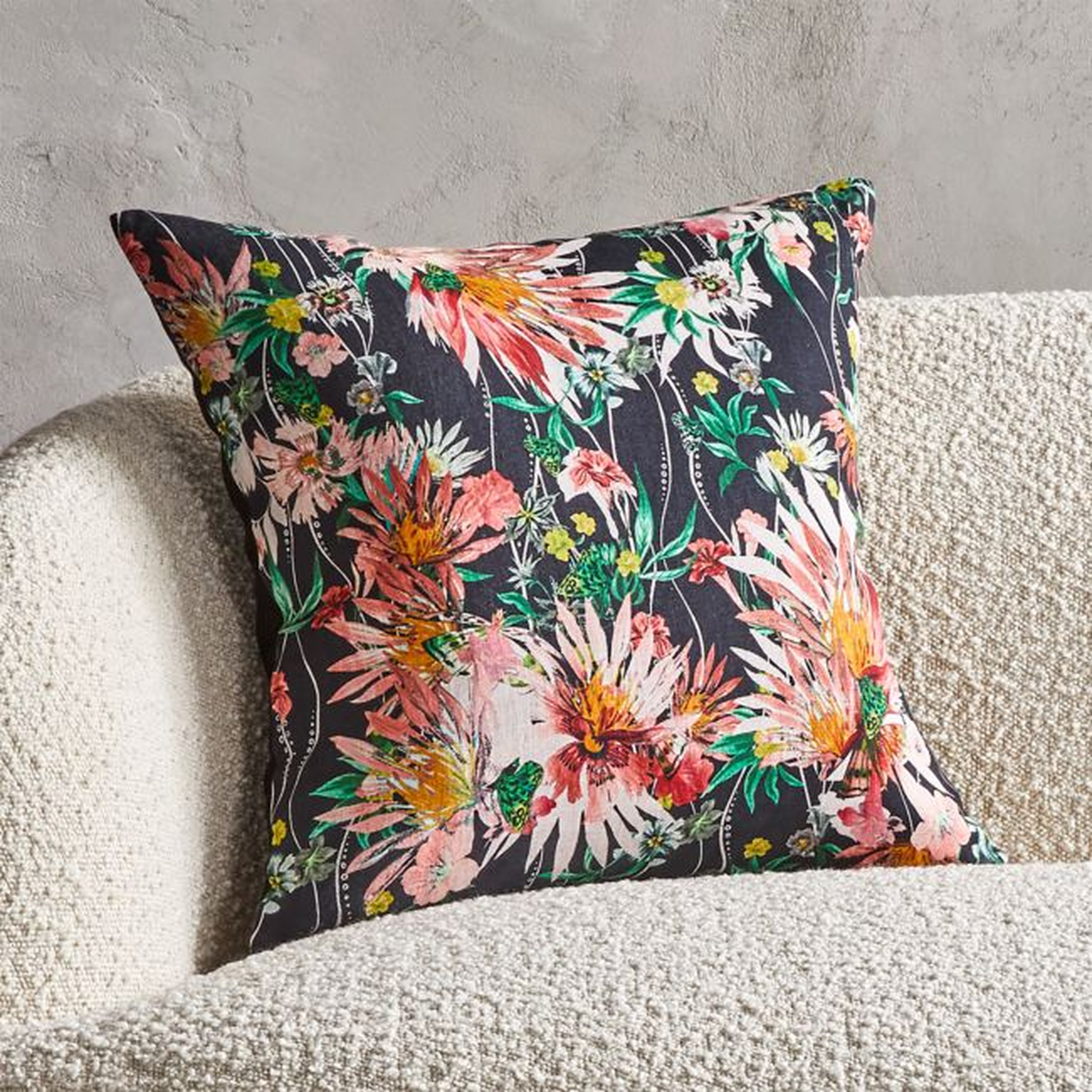 18'' Jungle Bloom Pillow with Down-Alternative Insert - CB2