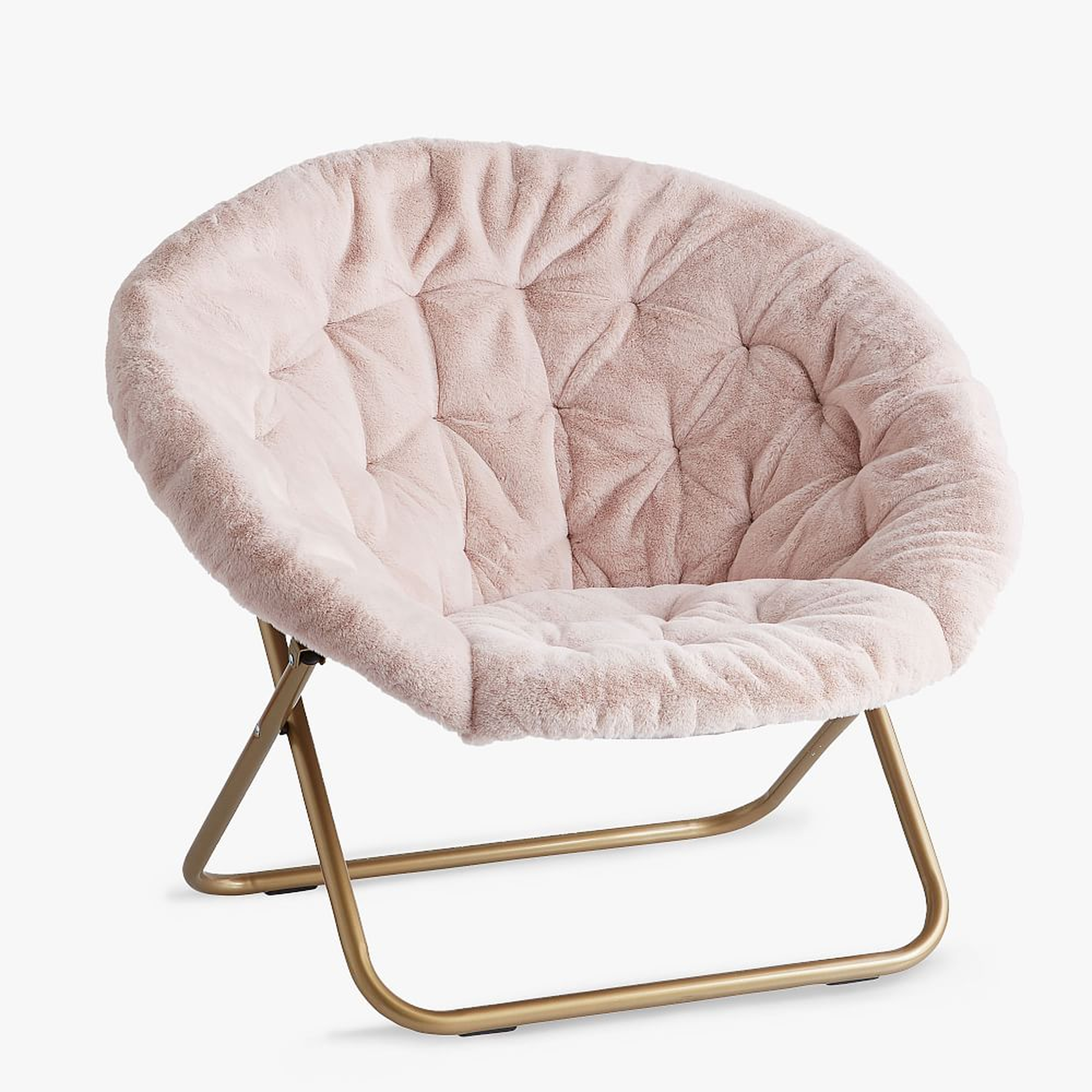 Faux Fur Hang-A-Round Chair, Blush/Pink - Pottery Barn Teen