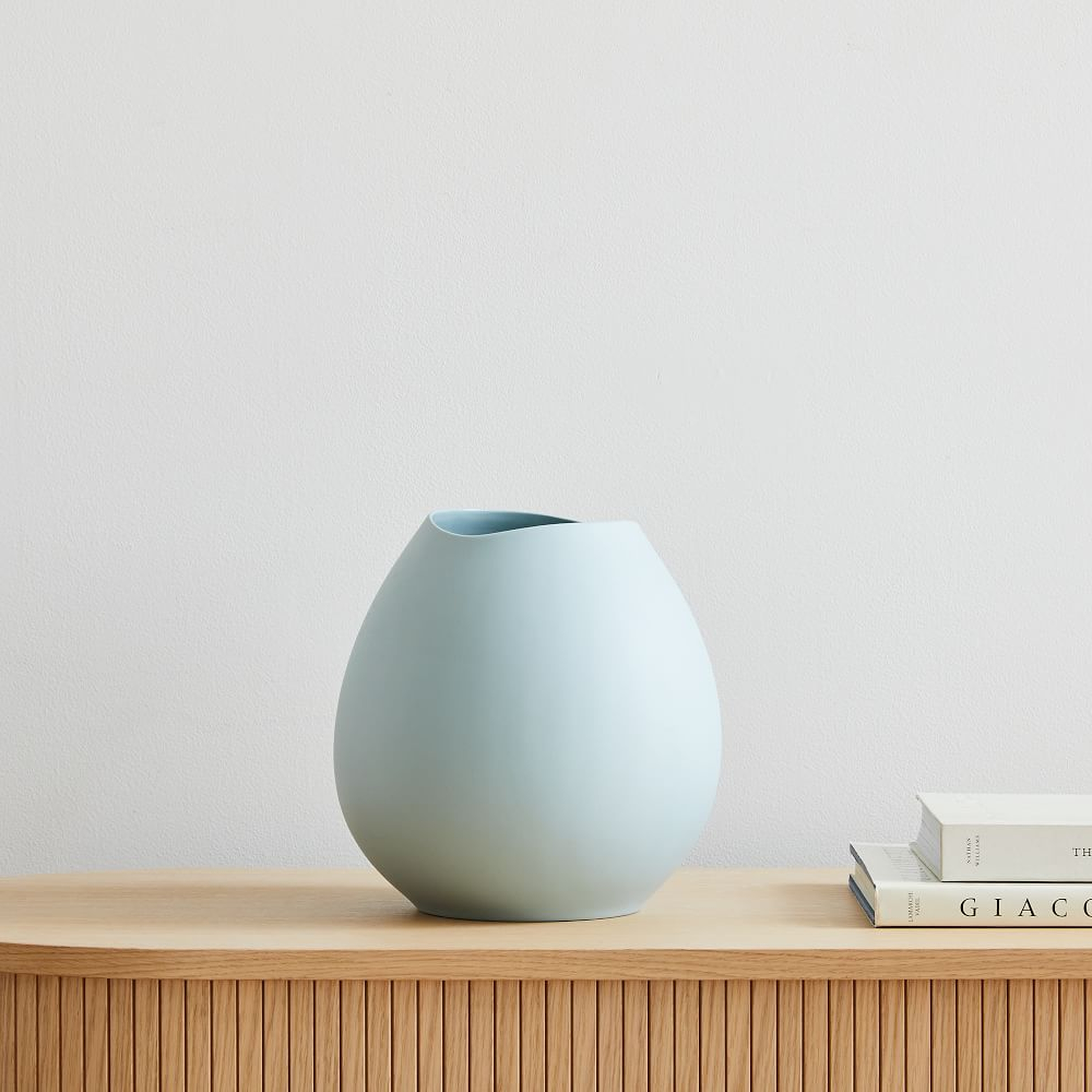 Organic Ceramic Vases, Round Vase, Celadon, Ceramic - West Elm