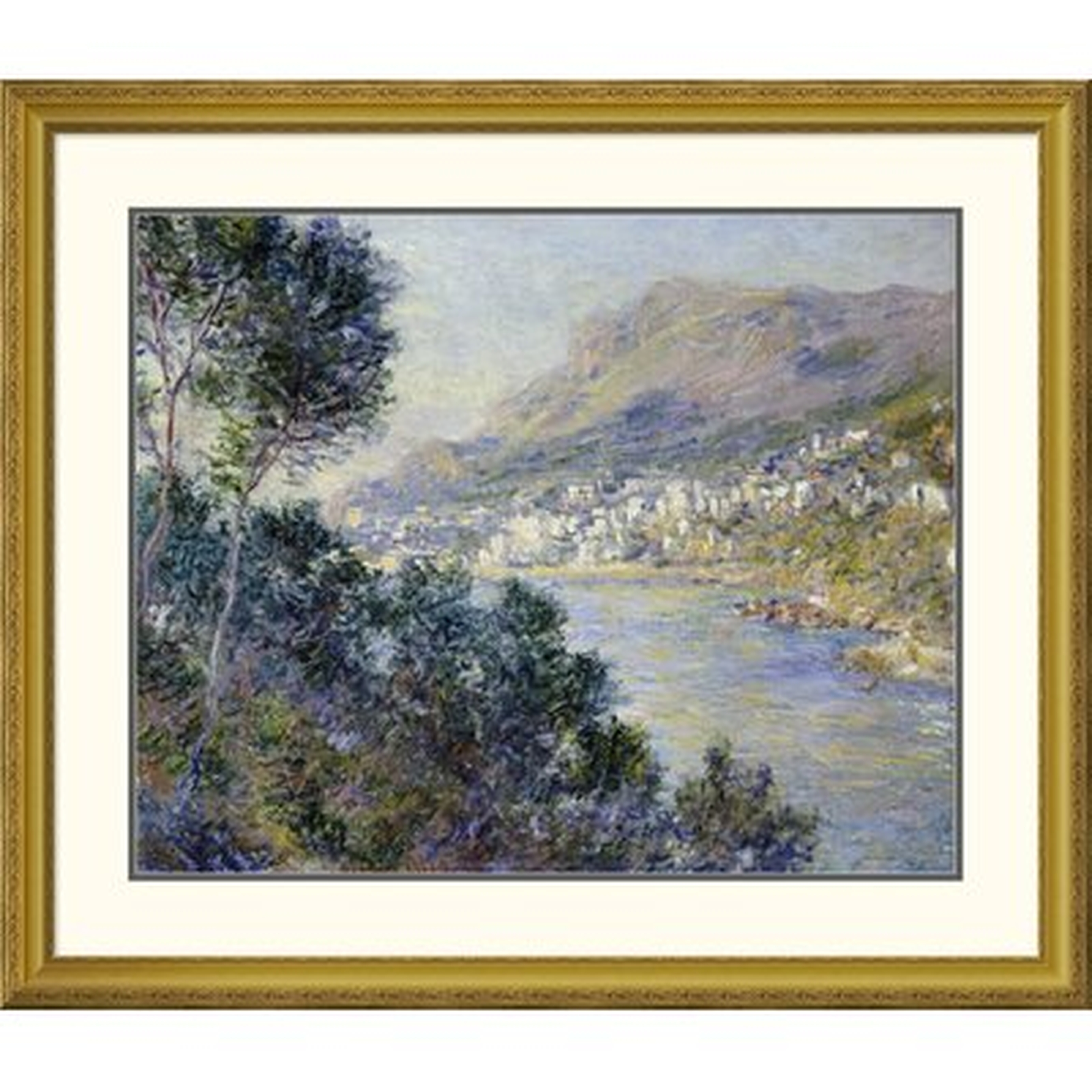 'A View of Cape Martin, Monte Carlo' by Claude Monet Framed Painting Print - Wayfair
