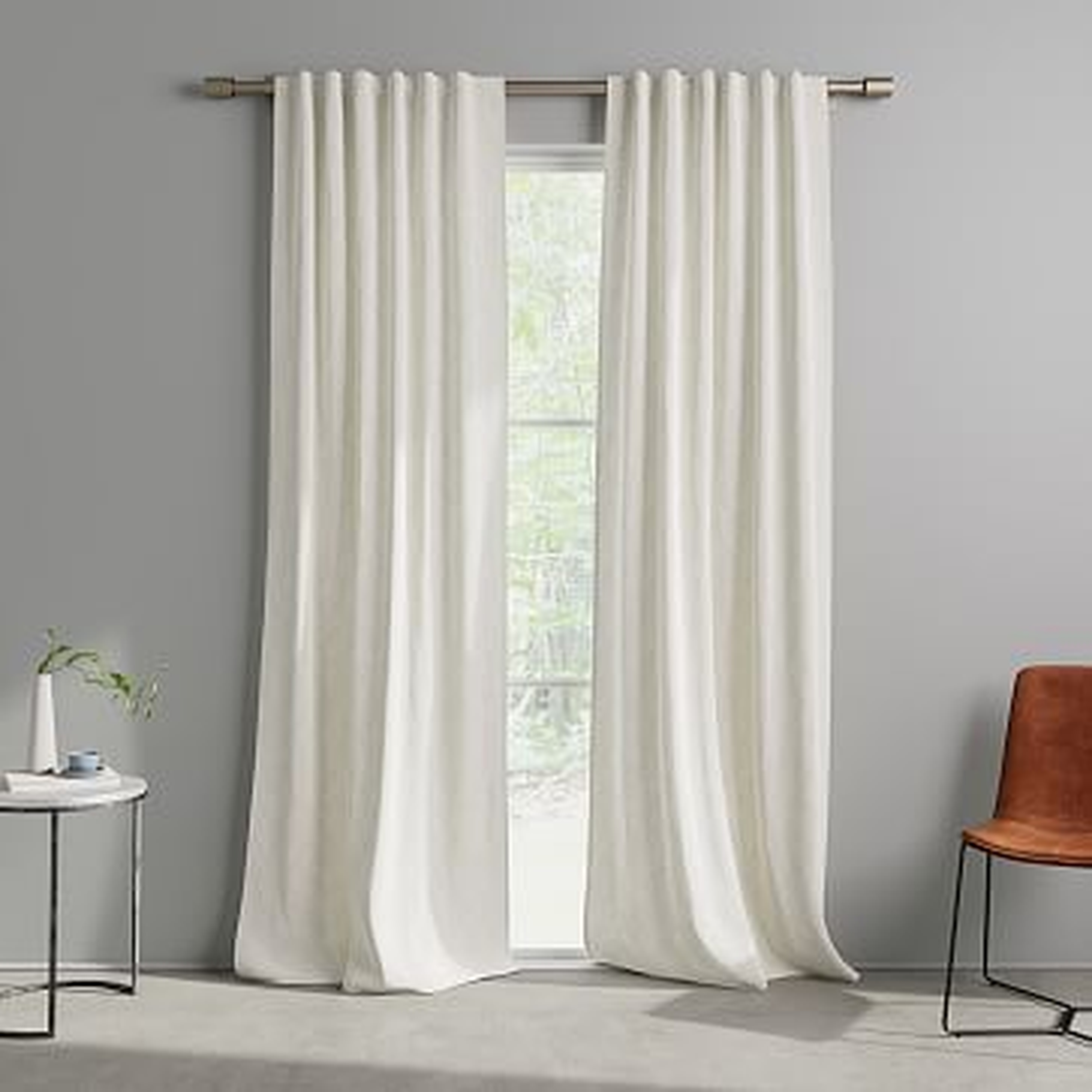 Cotton Canvas Fragmented Lines Curtains (Set of 2), 48"x108", Frost Gray - West Elm