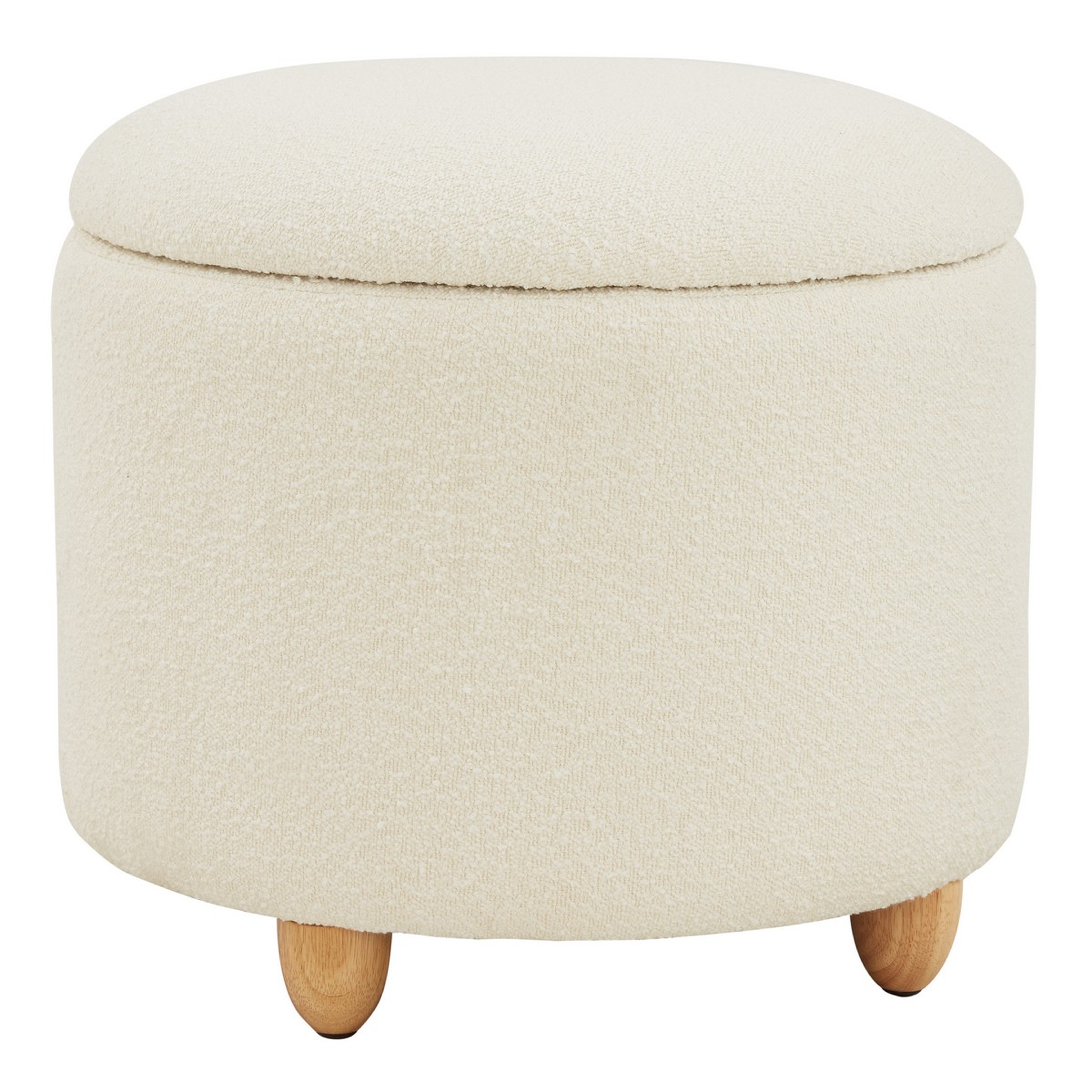 Mariabella Boucle Storage Ottoman - Ivory - Safavieh Couture