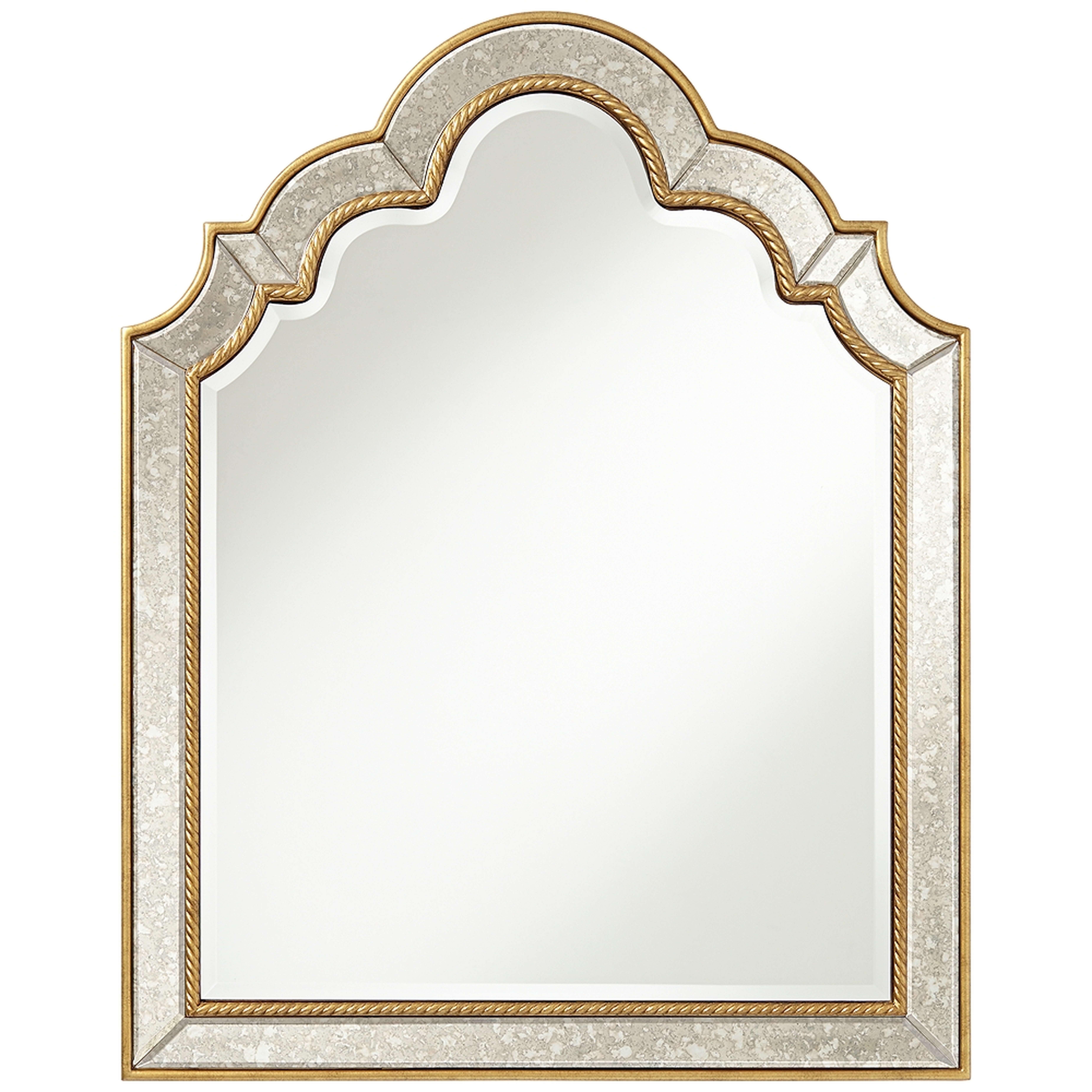 Barrie 28 1/4" x 35 1/2" Gold Antique Arch Wall Mirror - Style # 75N16 - Lamps Plus