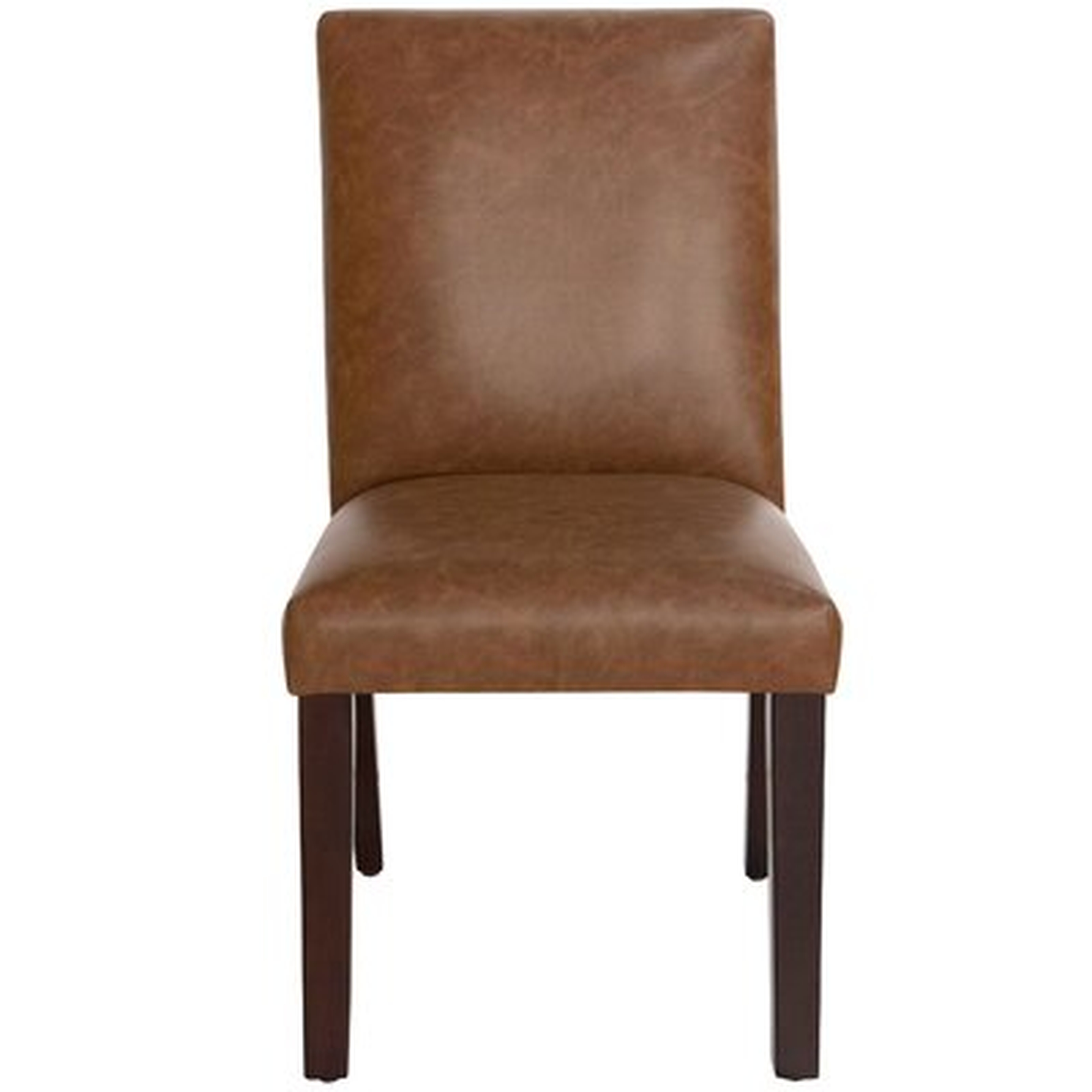 Lexie Leather Upholstered Wood Side Chair in Brown - Wayfair