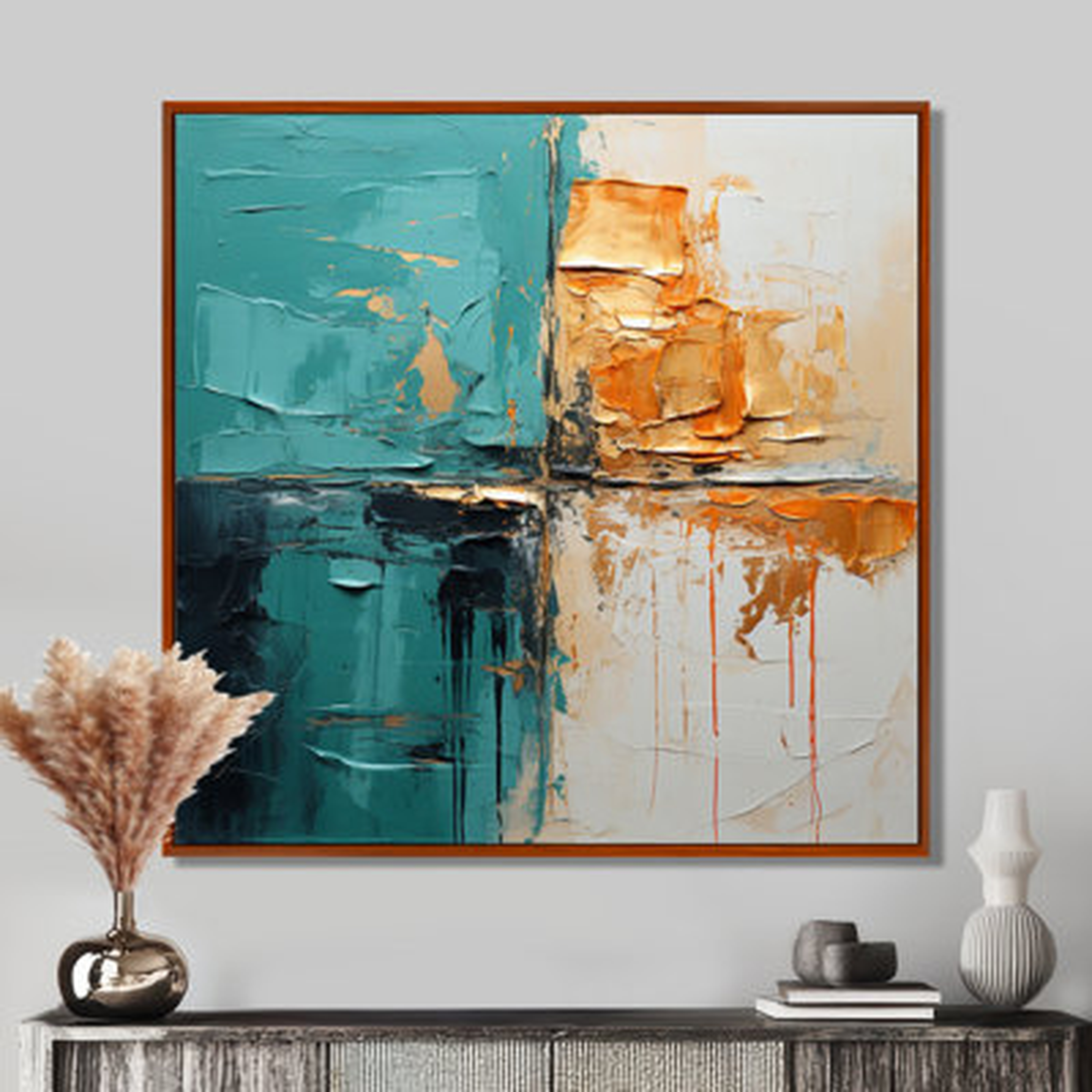 Adventure In Turquoise Orange - Abstract Wall Art - Wayfair