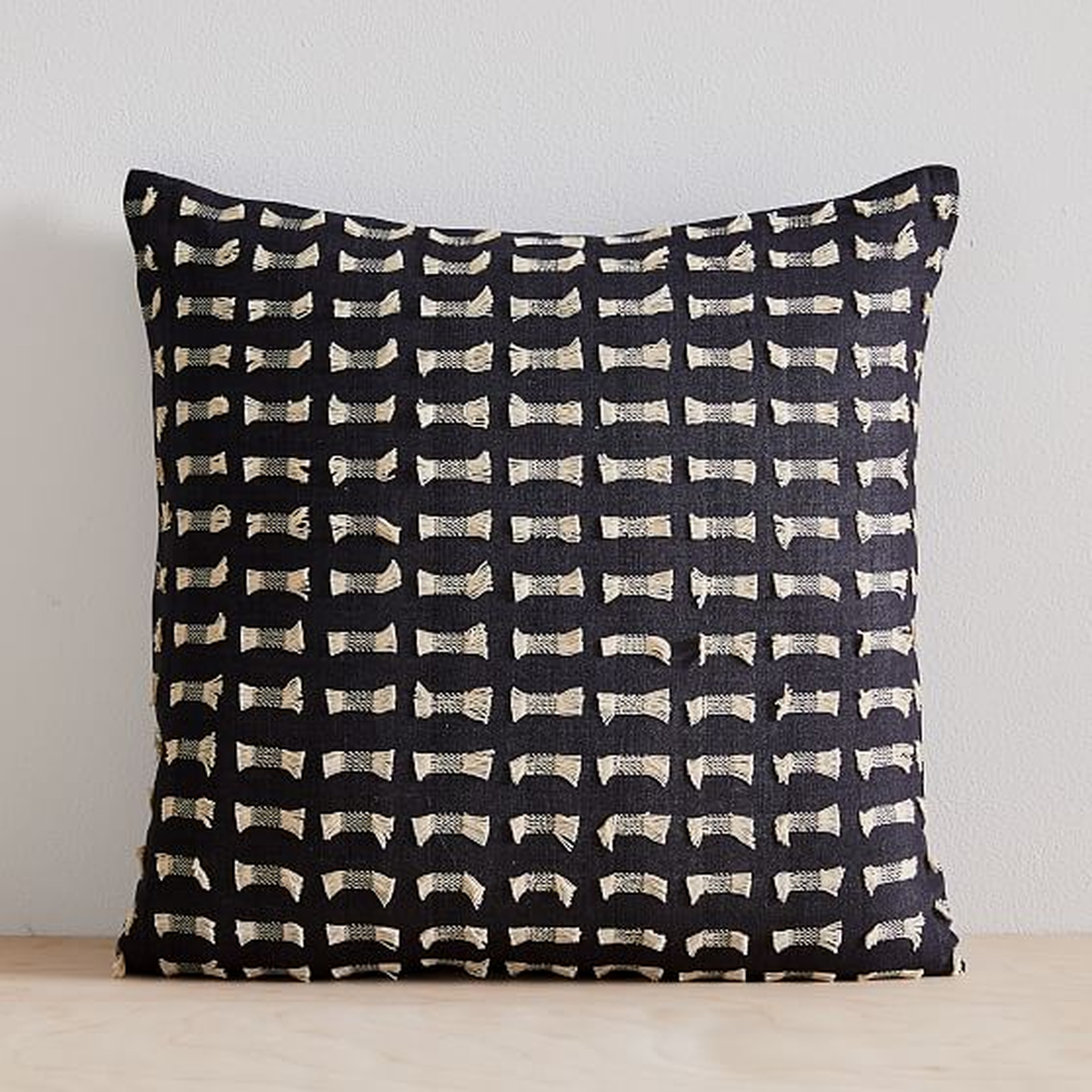 Cotton Silk Pixel Pillow Cover, Set of 2, Black, 18"x18" - West Elm