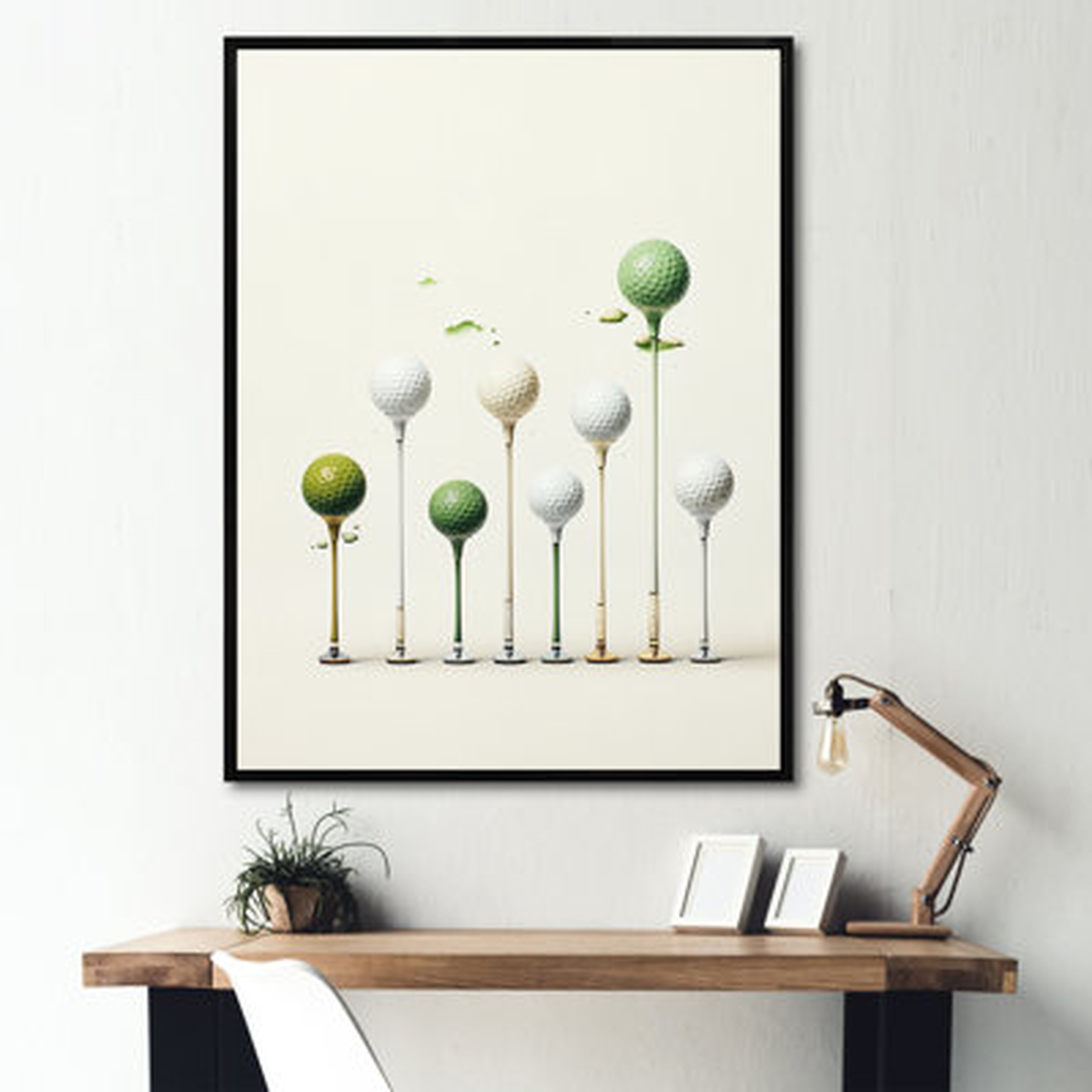 Caidy Minimalism Golf Tees V On Canvas Print - Wayfair