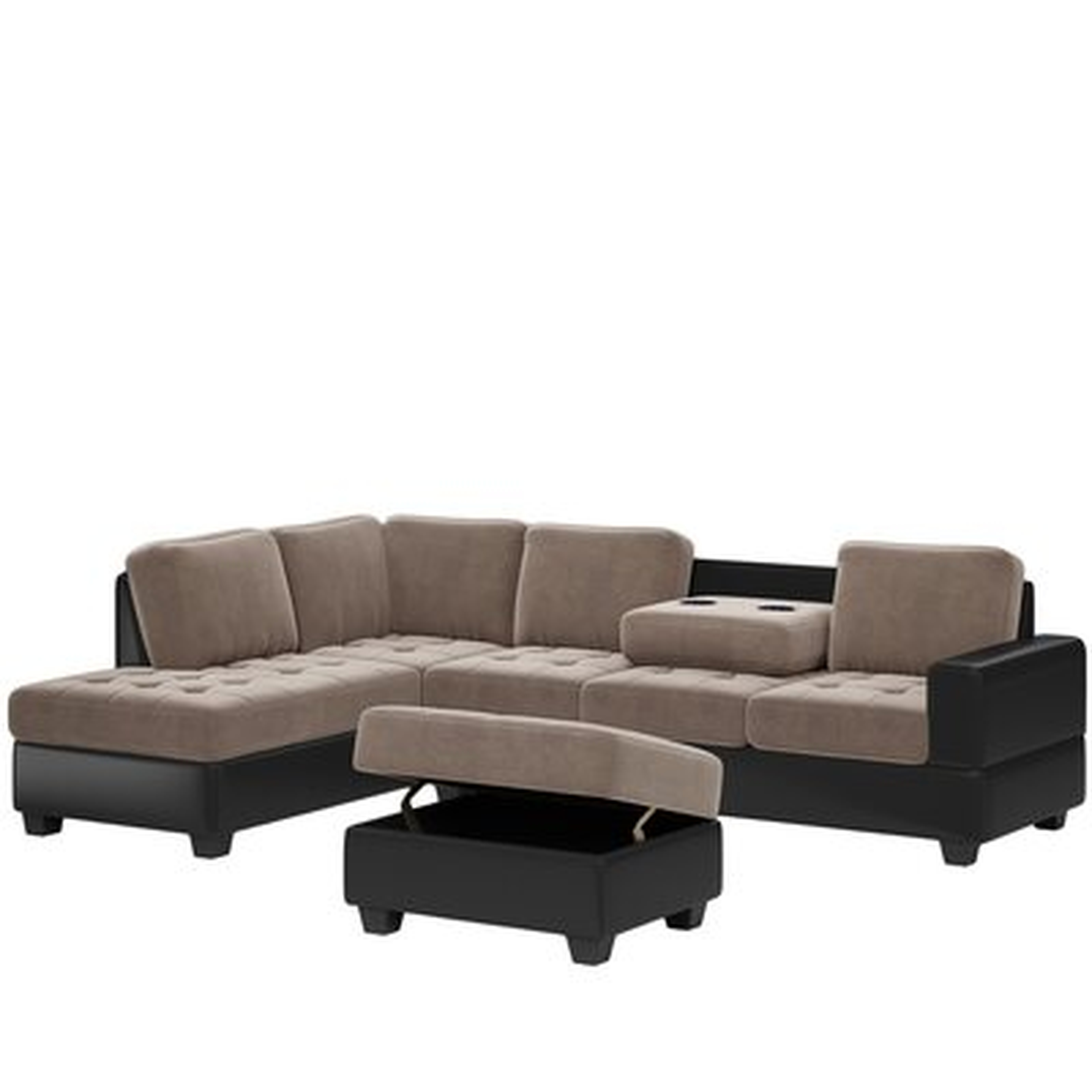 112" Wide Reversible Modular Corner Sectional with Ottoman - Wayfair