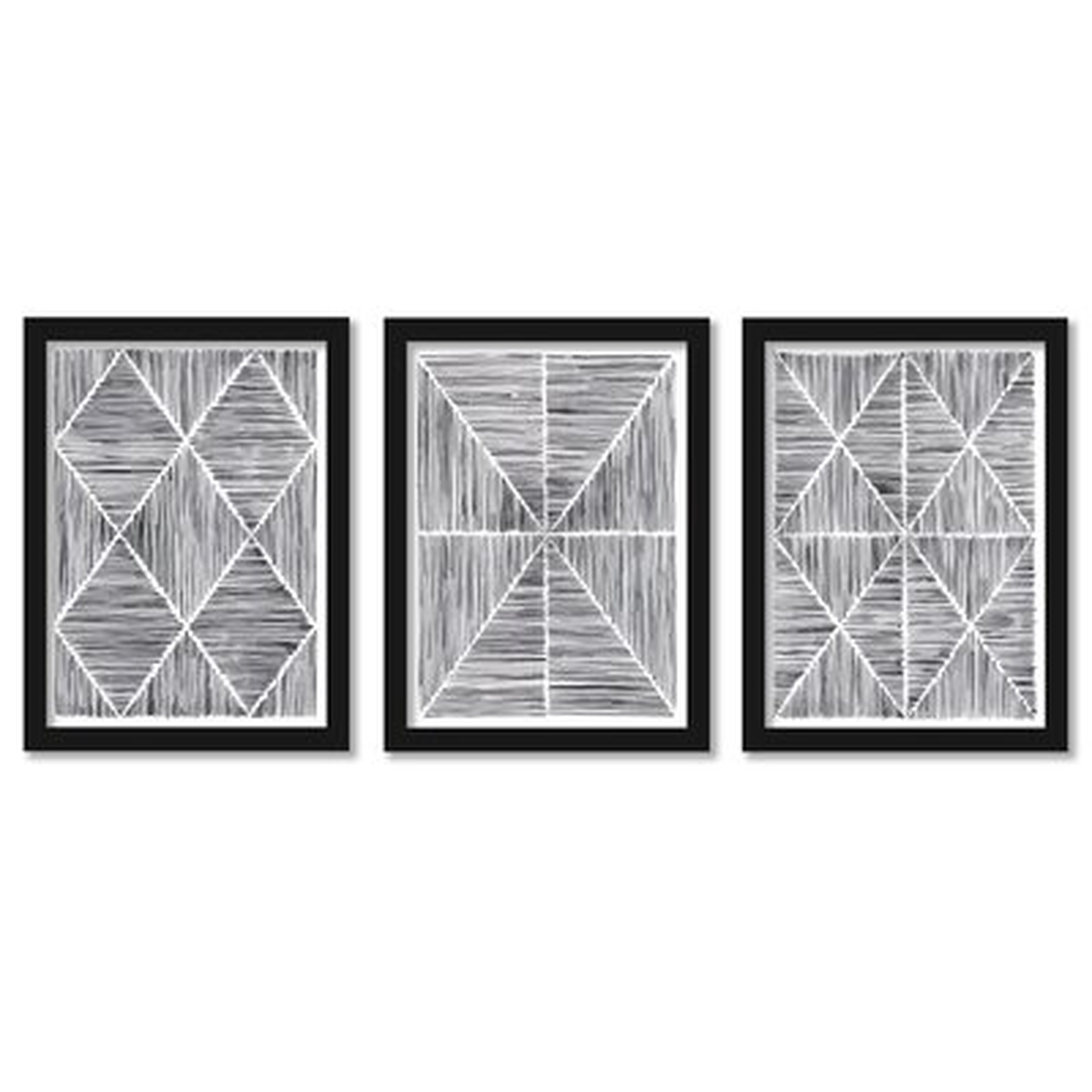 Americanflat- Set In Stone By Vanna Lam - 3 Piece Gallery Framed Print With Mat Art Set - Wayfair