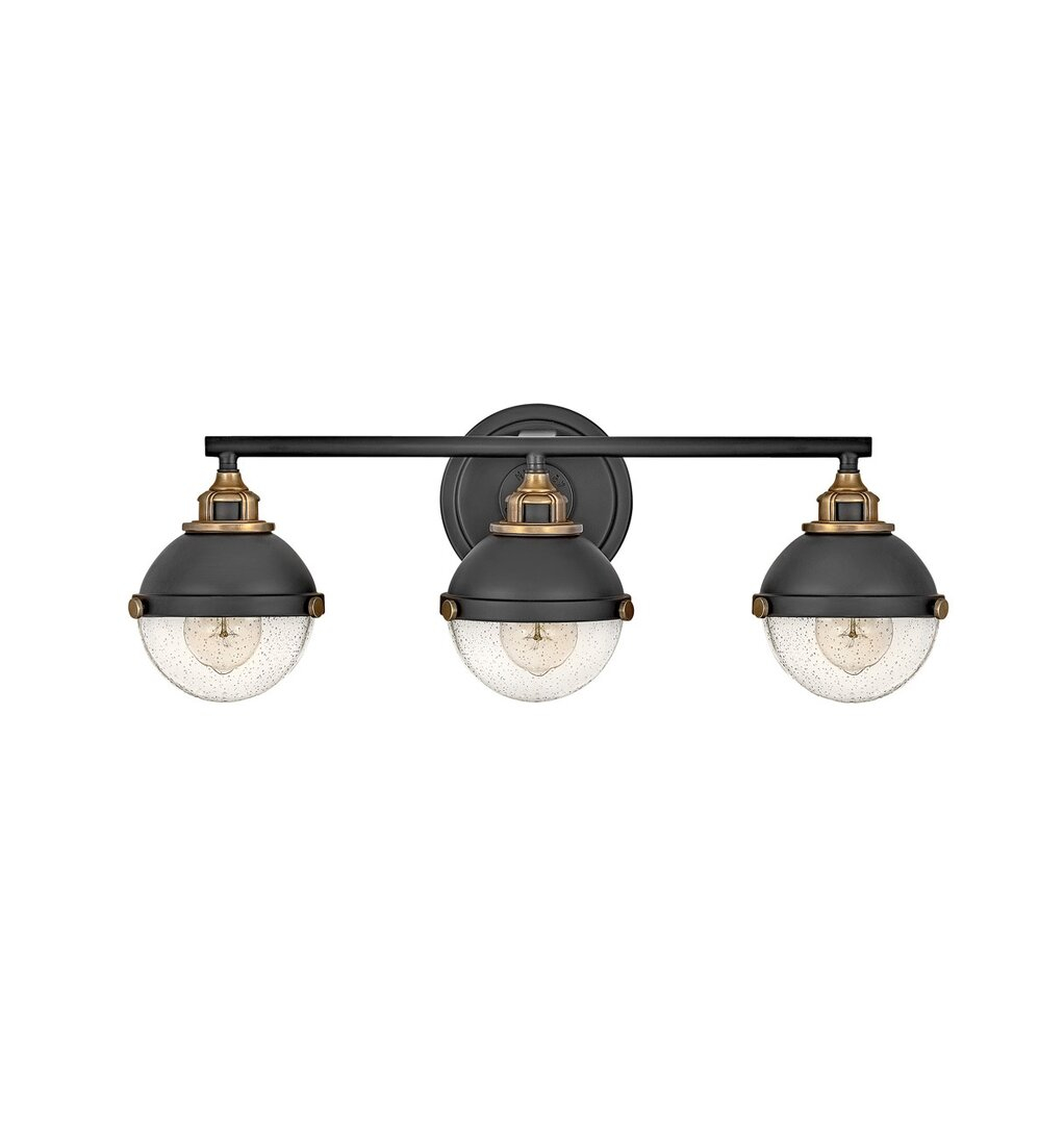 "Hinkley Fletcher 3 - Light Dimmable Black Vanity Light" - Perigold
