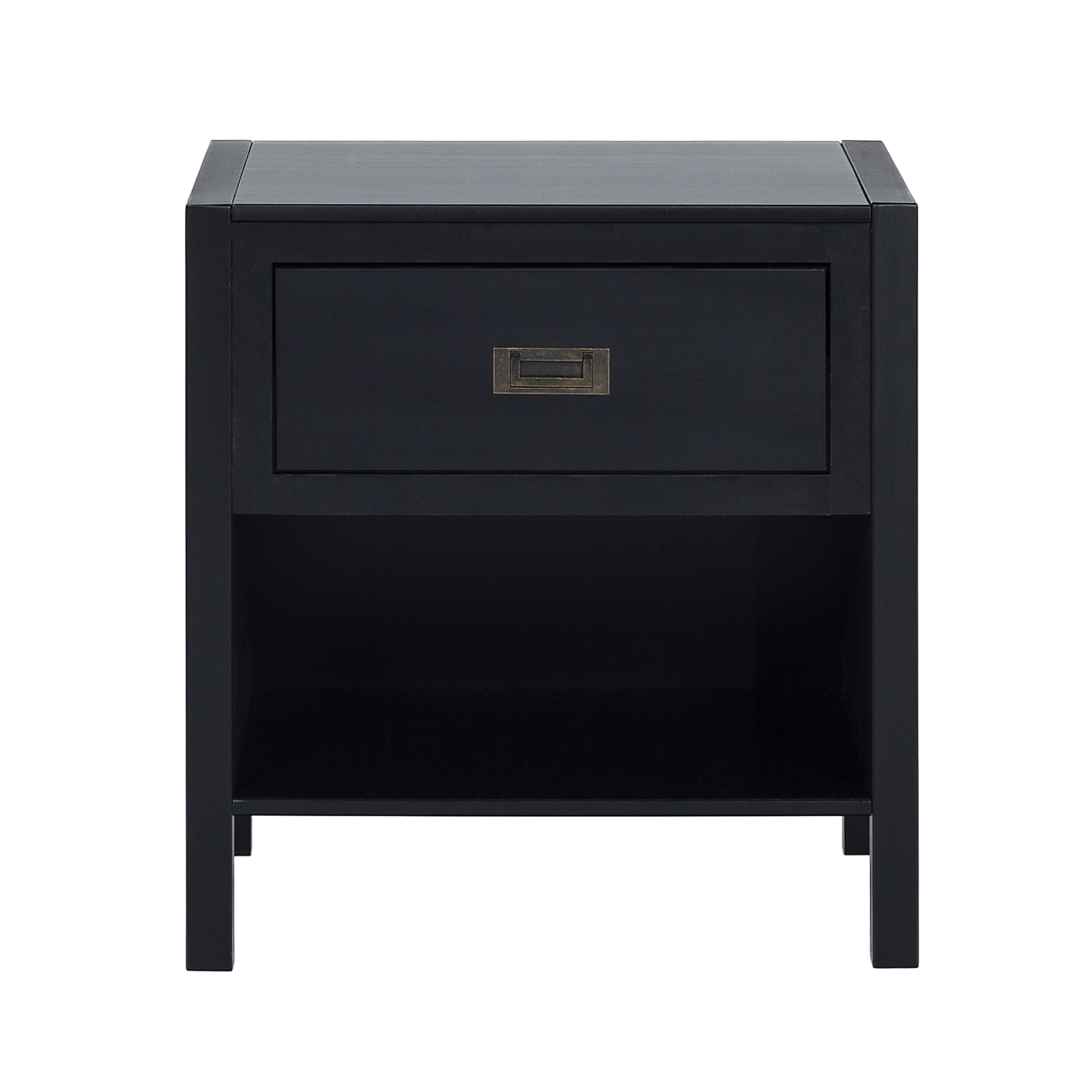 Lydia 1 Drawer Classic Solid Wood Nightstand - Black - Walker Edison