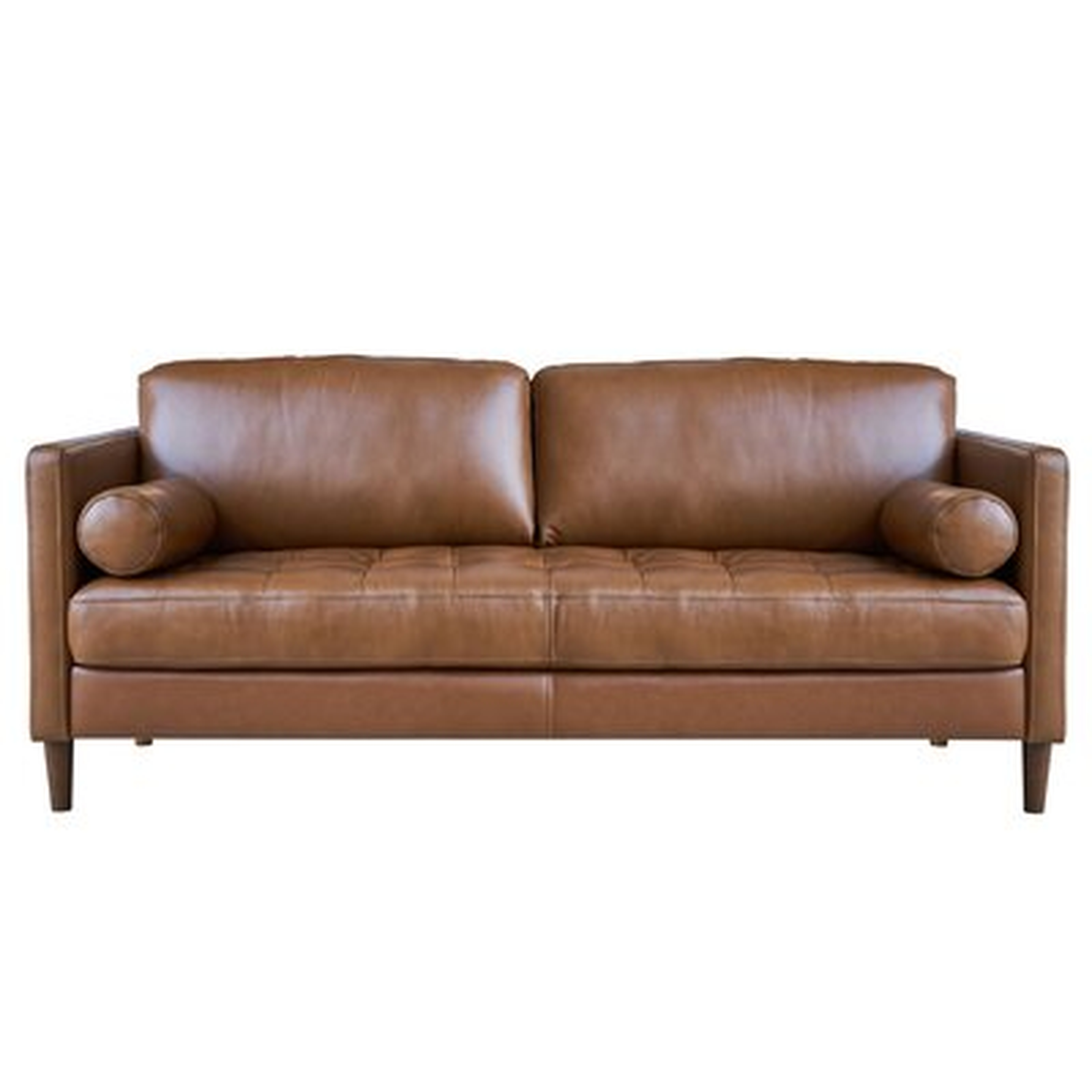 Gillmore 55" Wide Genuine Leather Square Arm Loveseat - Wayfair