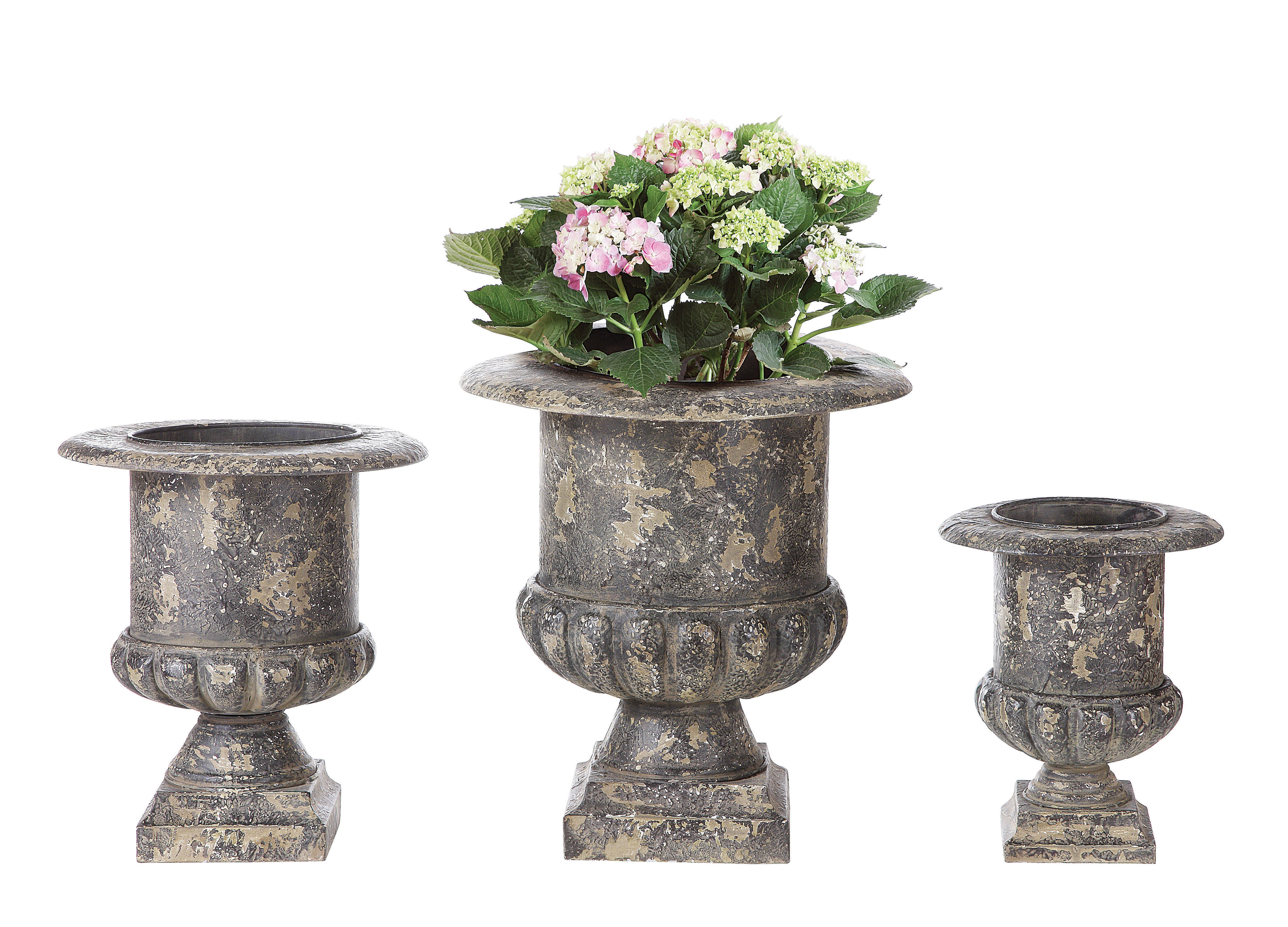 Distressed Black Metal Planters (Set of 3 Sizes) - Creative Co-Op