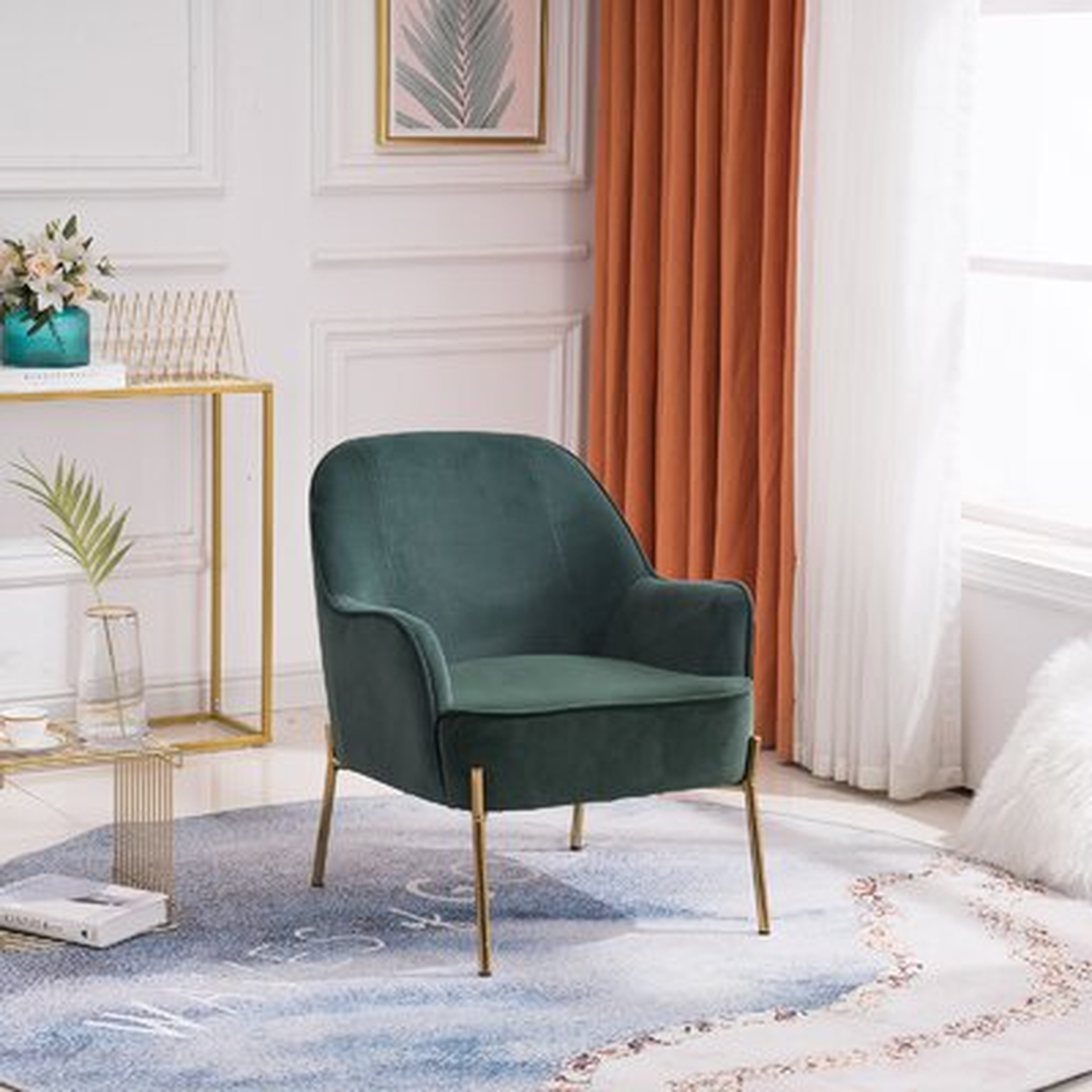 Modern Velvet Material Brown Ergonomics Accent Chair - Wayfair
