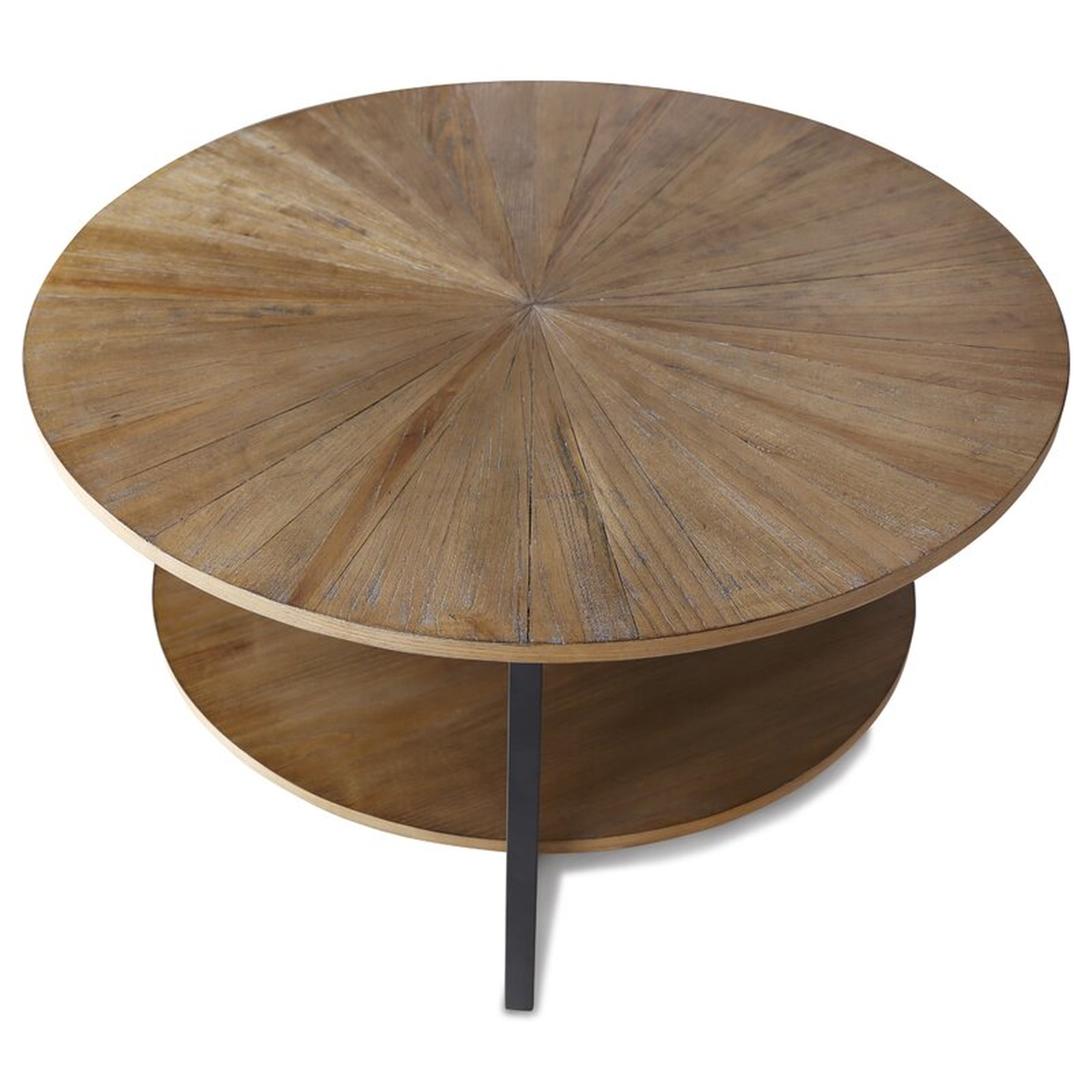 Modern Round Coffee Table With Storage, Rustic Brown - Wayfair