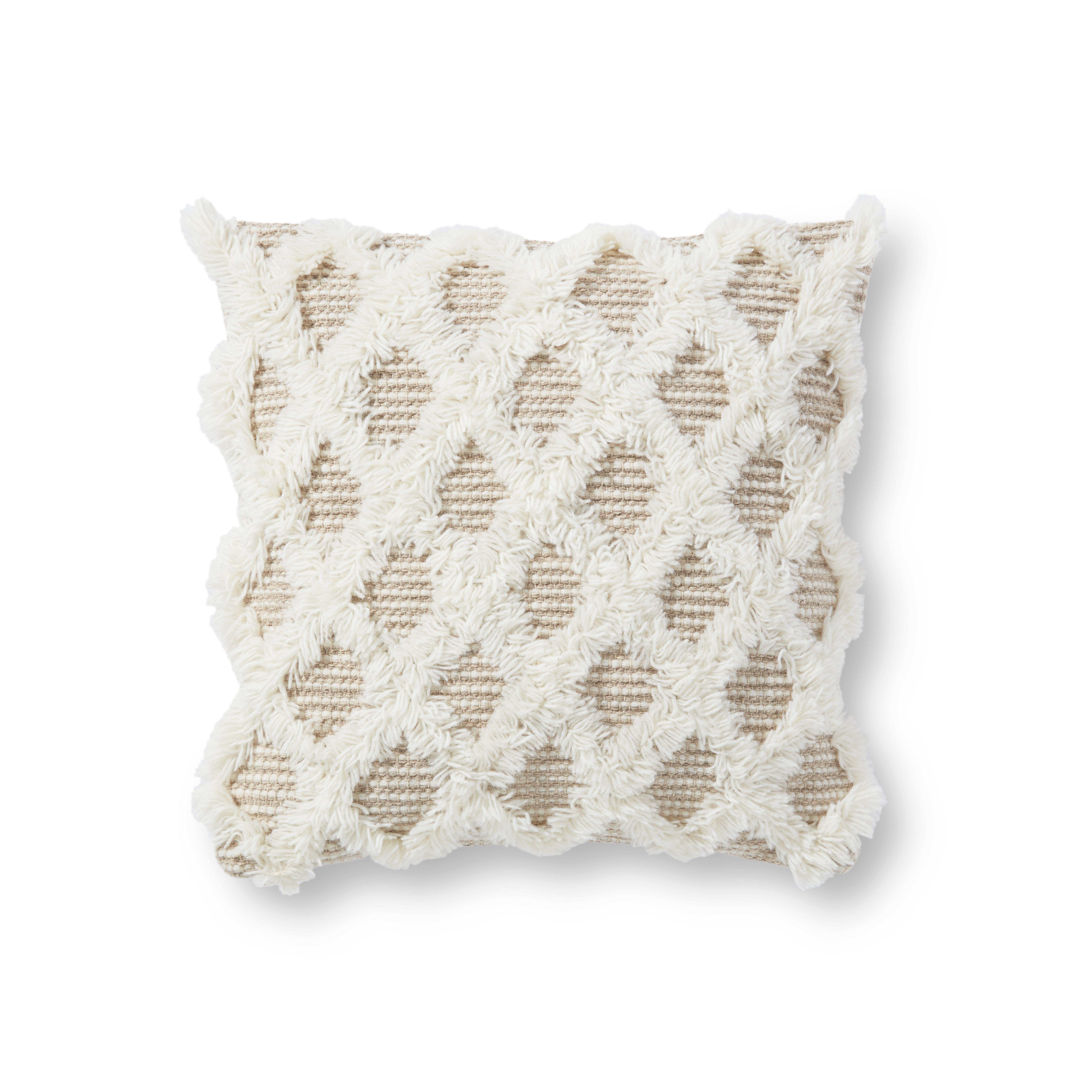 PILLOWS PED0008 BEIGE / IVORY 18" x 18" Cover w/Poly - Loloi Rugs
