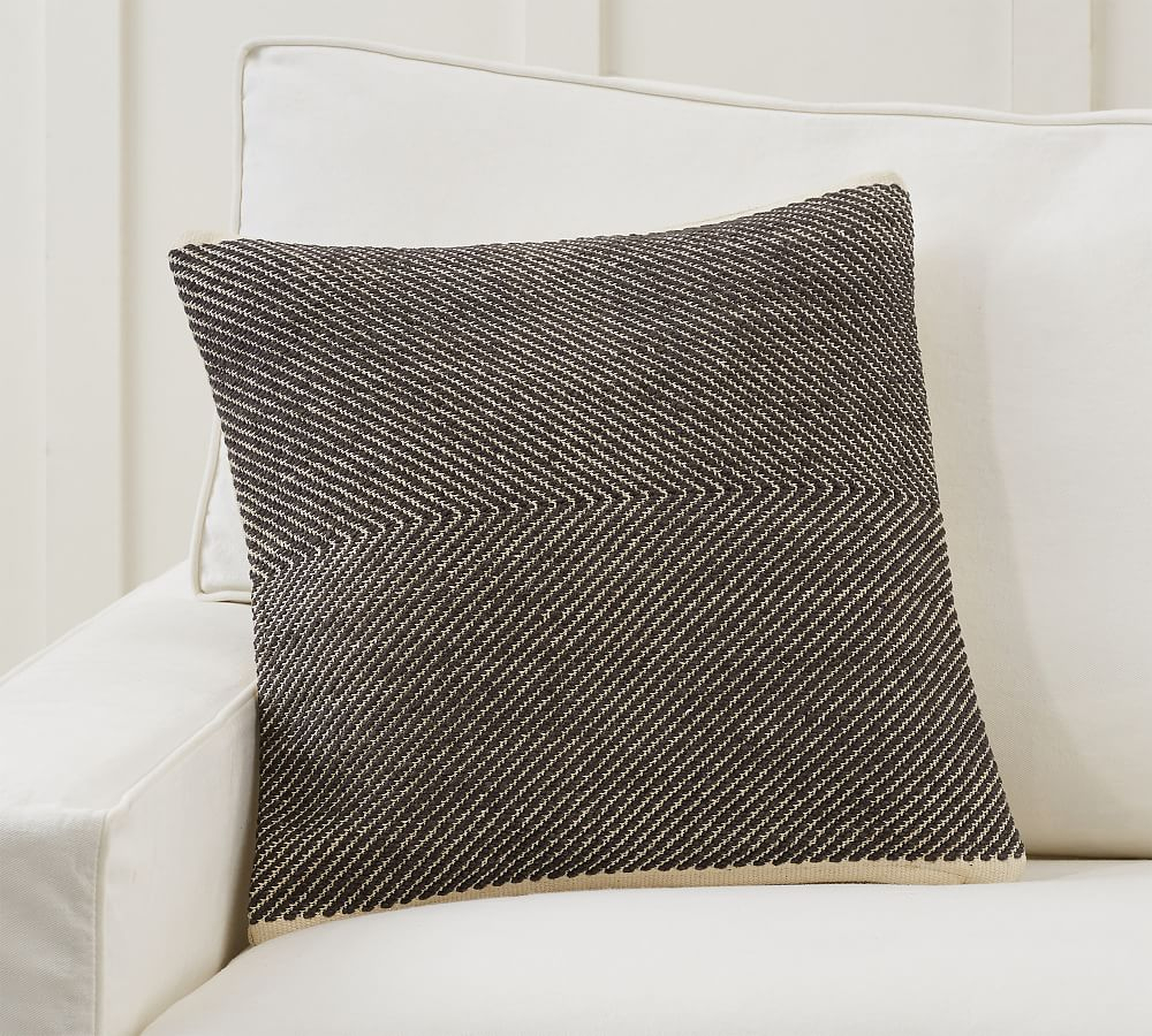 Ciara Textured Pillow Cover, 20 x 20", Charcoal - Pottery Barn