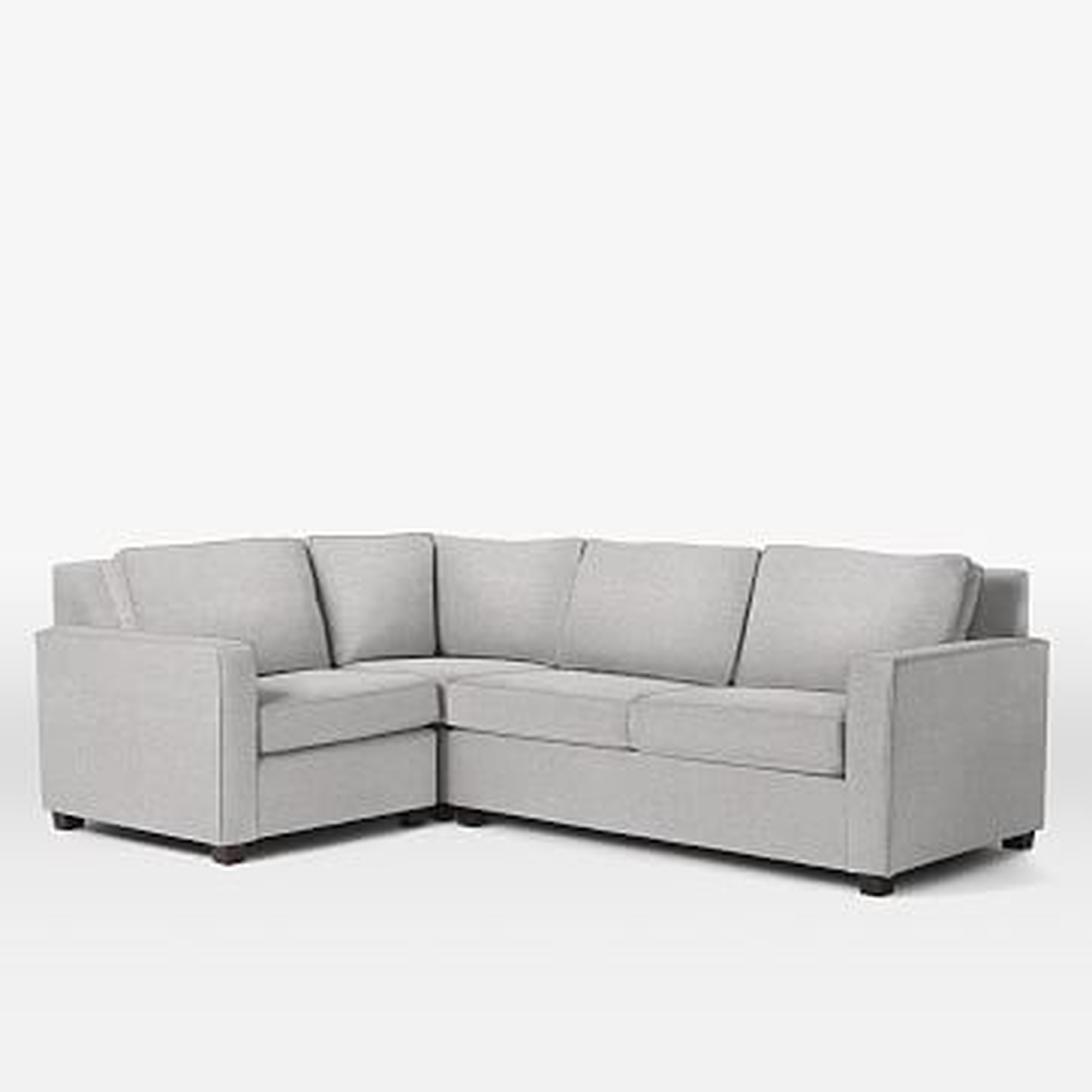Henry Set 3- (Corner, Right Arm Loveseat, Left Arm Chair), Chenille Tweed, Frost Gray - West Elm