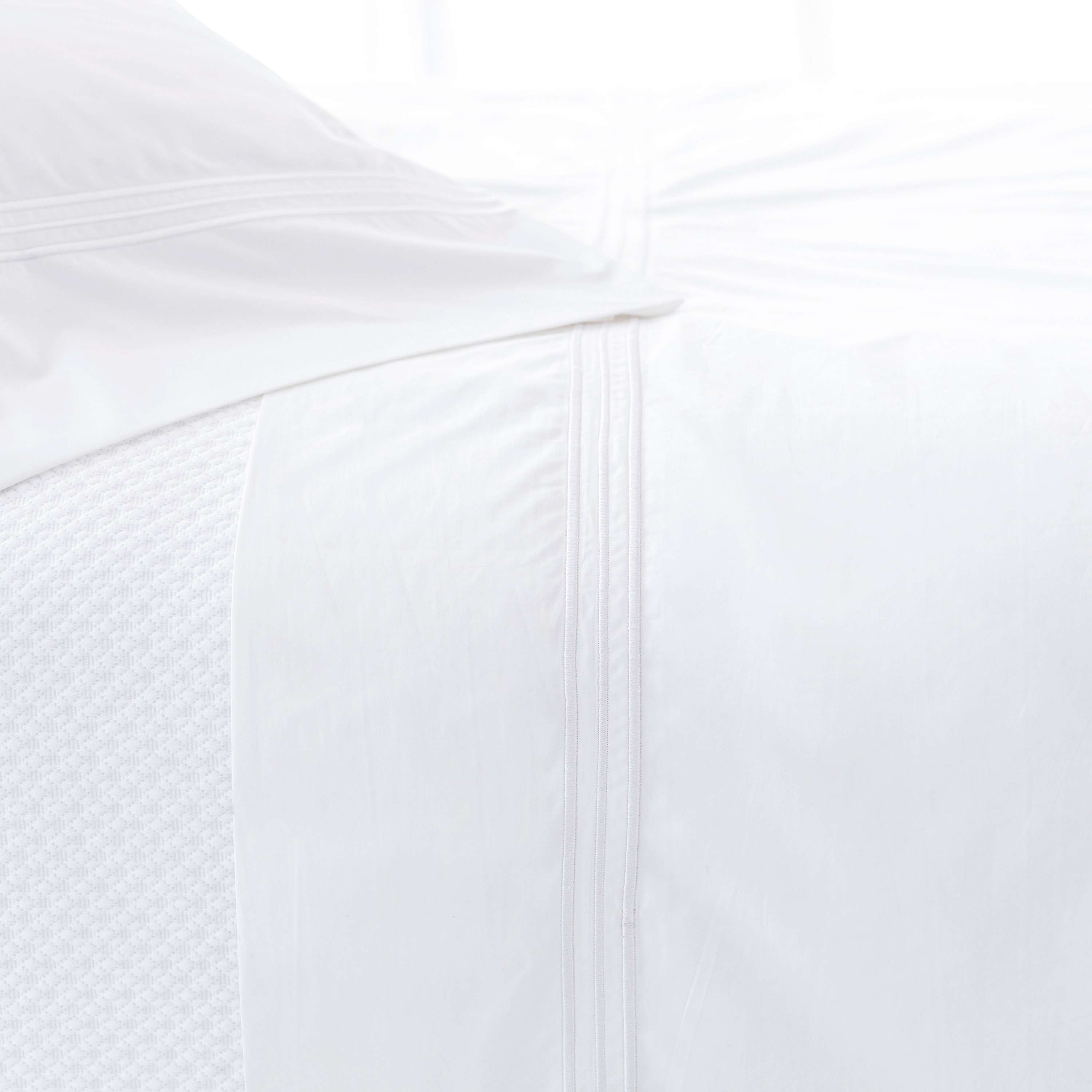 Trio White Flat Sheet - Dash and Albert