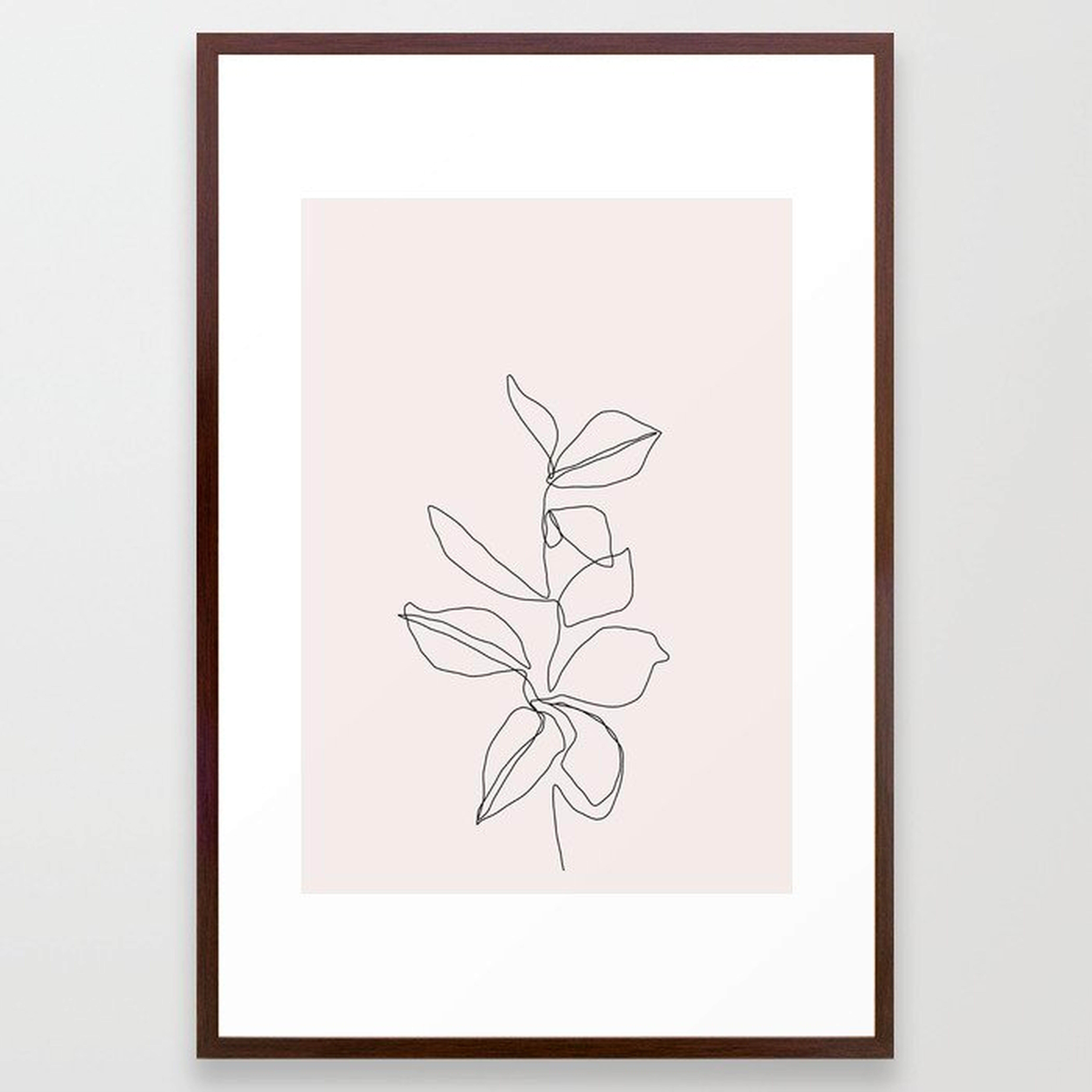 Botanical Illustration Line Drawing - Birdie I Framed Art Print by The Colour Study - Conservation Walnut - LARGE (Gallery)-26x38 - Society6