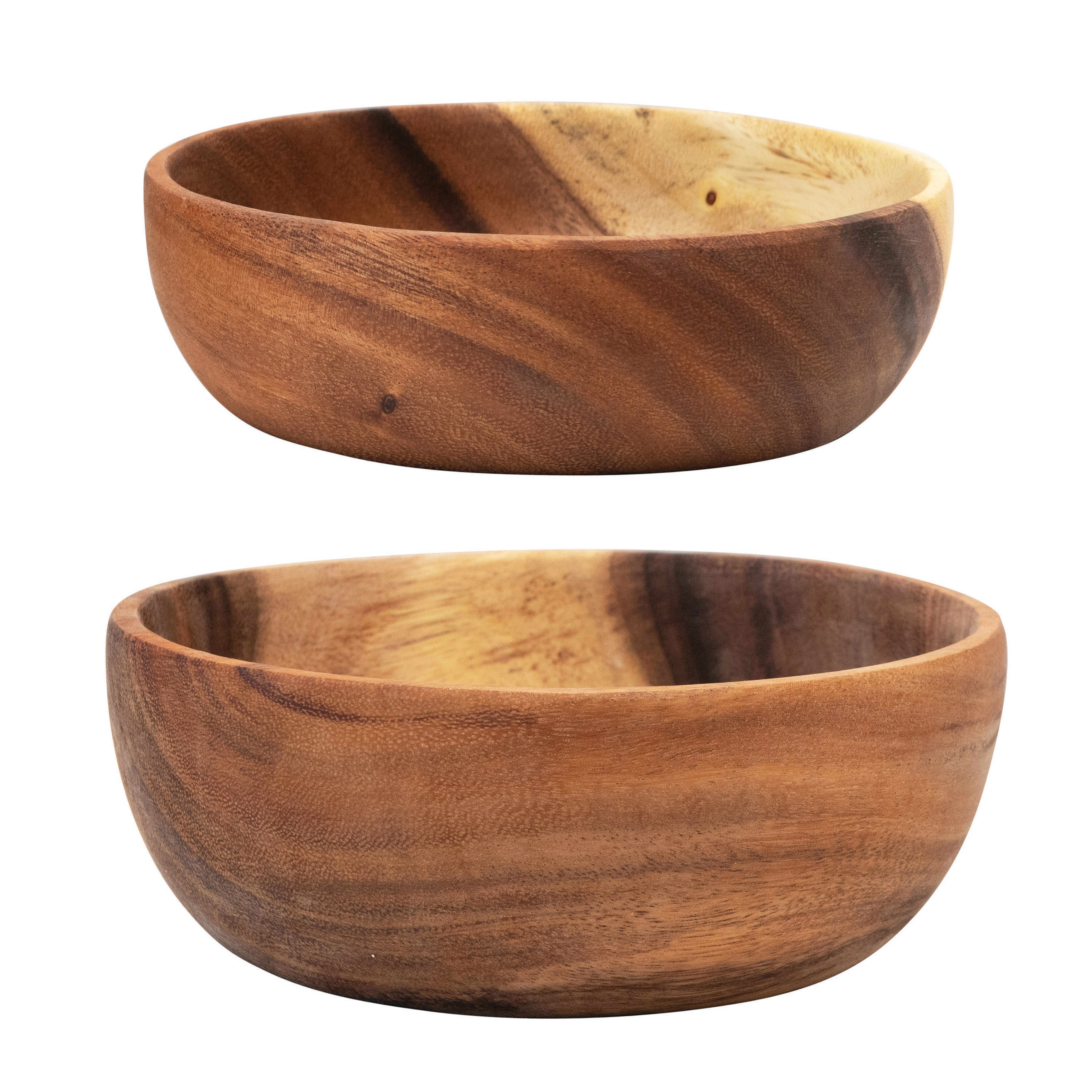 Acacia Wood Bowls, Set of 2 - Nomad Home
