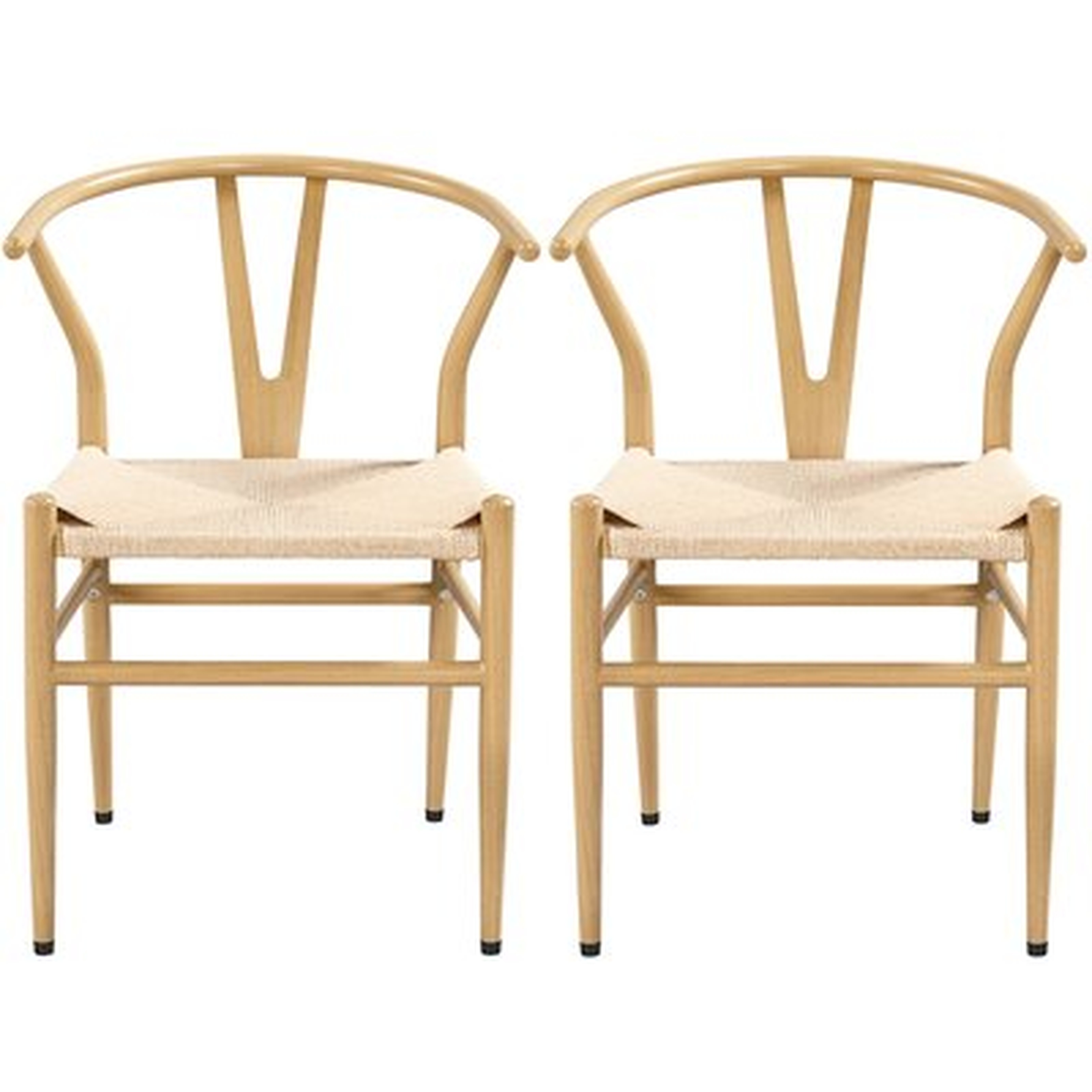 Mid-Century Metal Dining Chair Weave Seat (Set of 2) - Wayfair