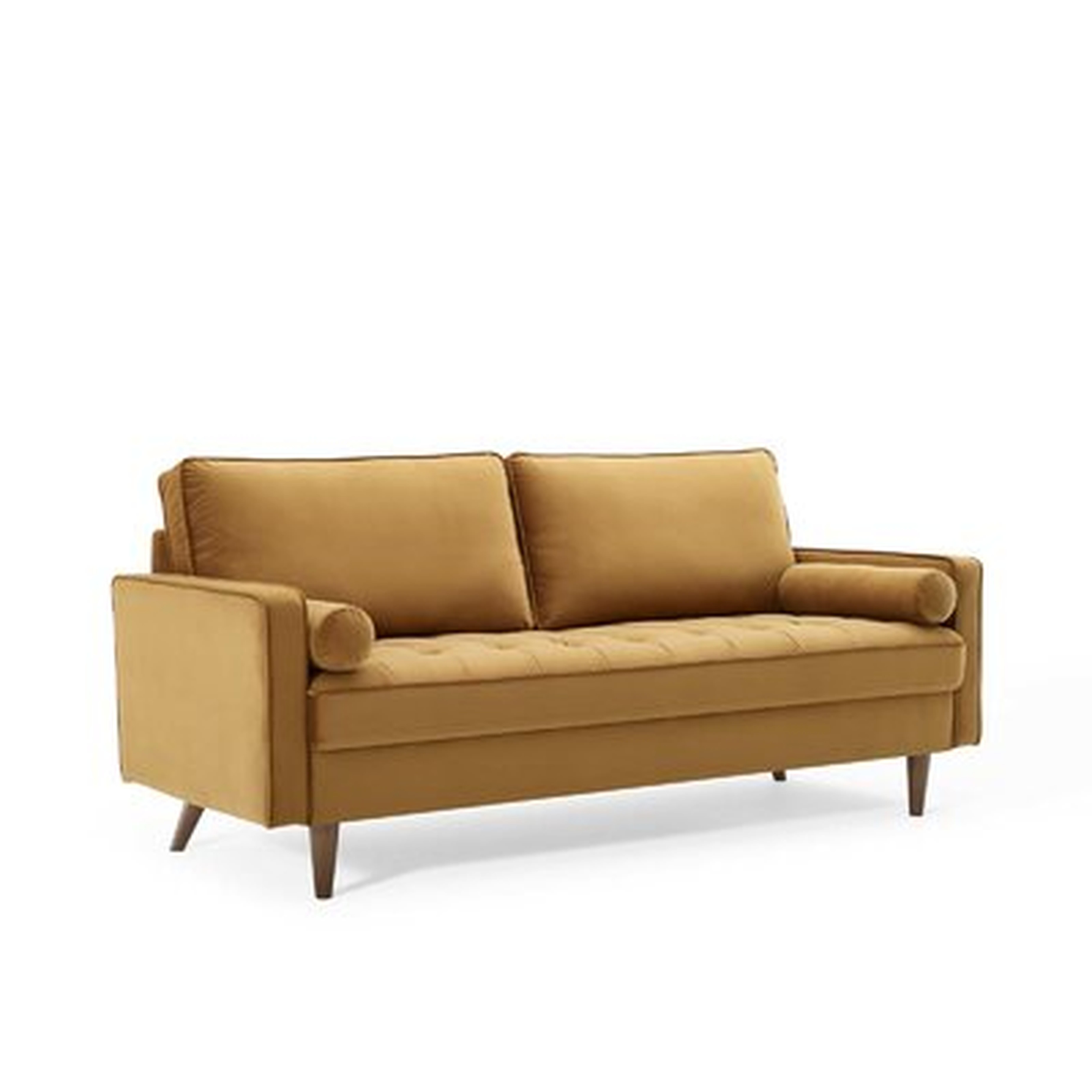 Helene 73" Velvet Recessed Arm Sofa - Wayfair