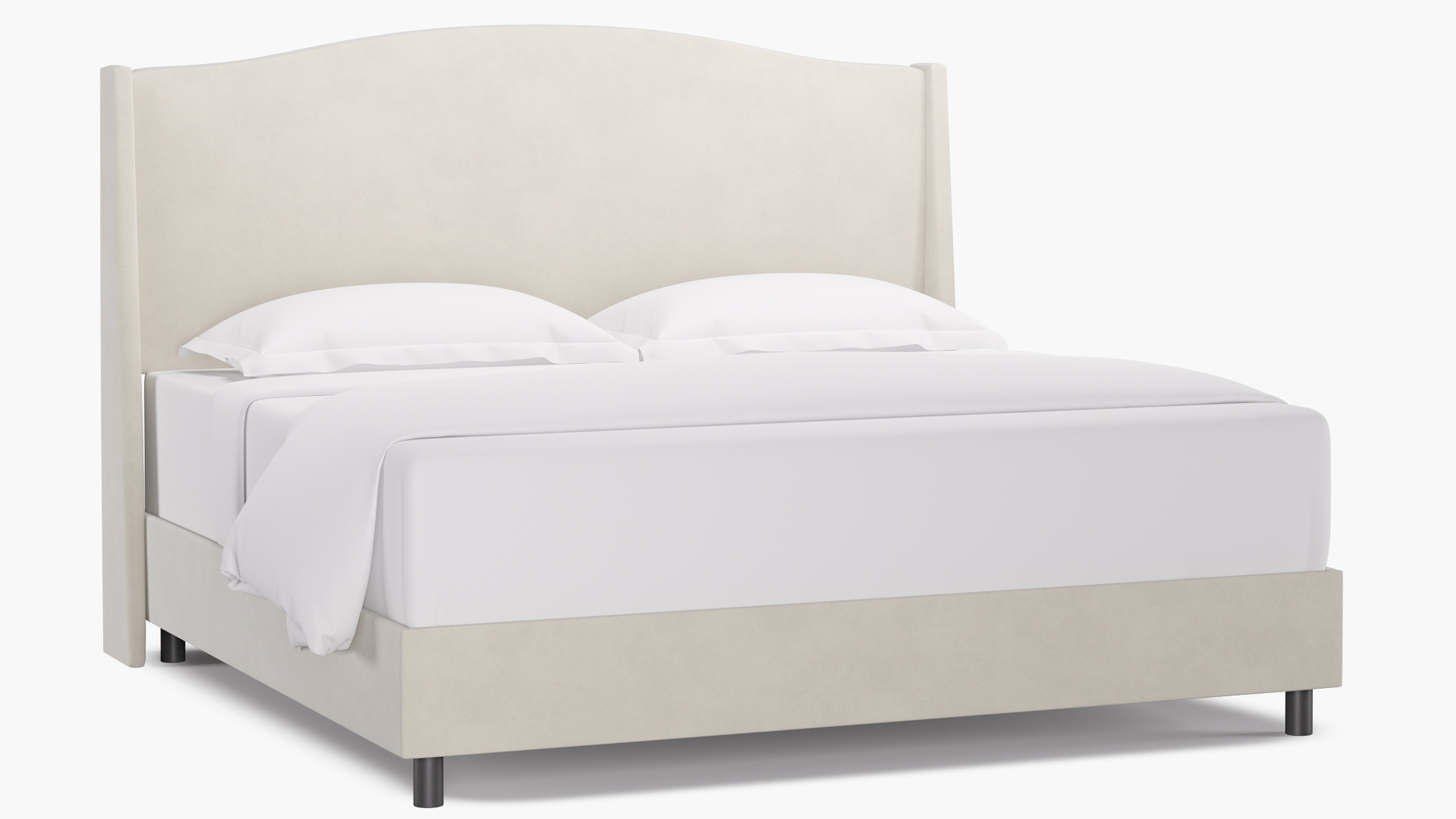 Classic Wingback Bed, White Classic Velvet, King - The Inside