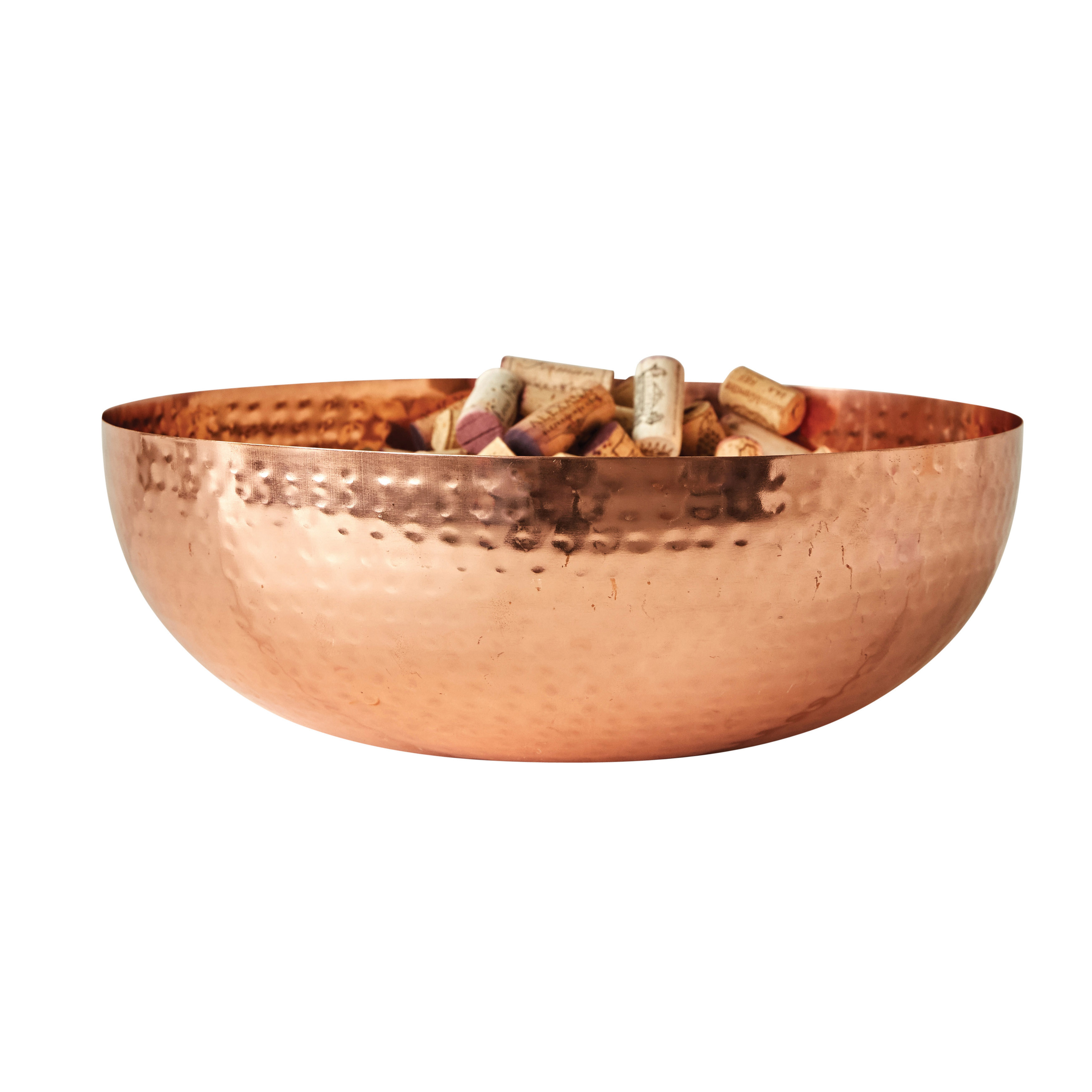 Round Hammered Metal Bowl, Copper - Nomad Home