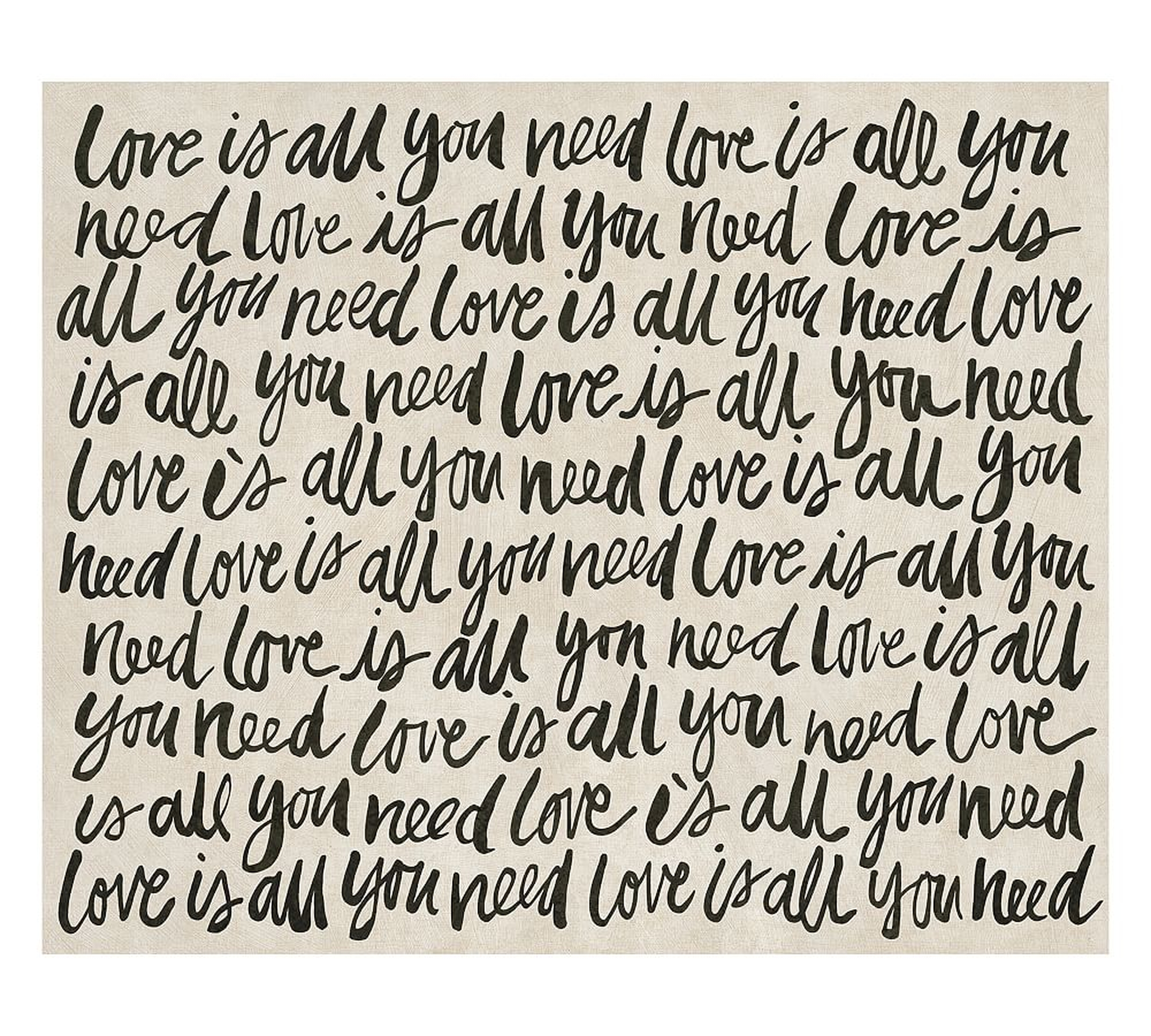 Love is All You Need Wrapped Canvas Print, 44"Wx36"H - Pottery Barn