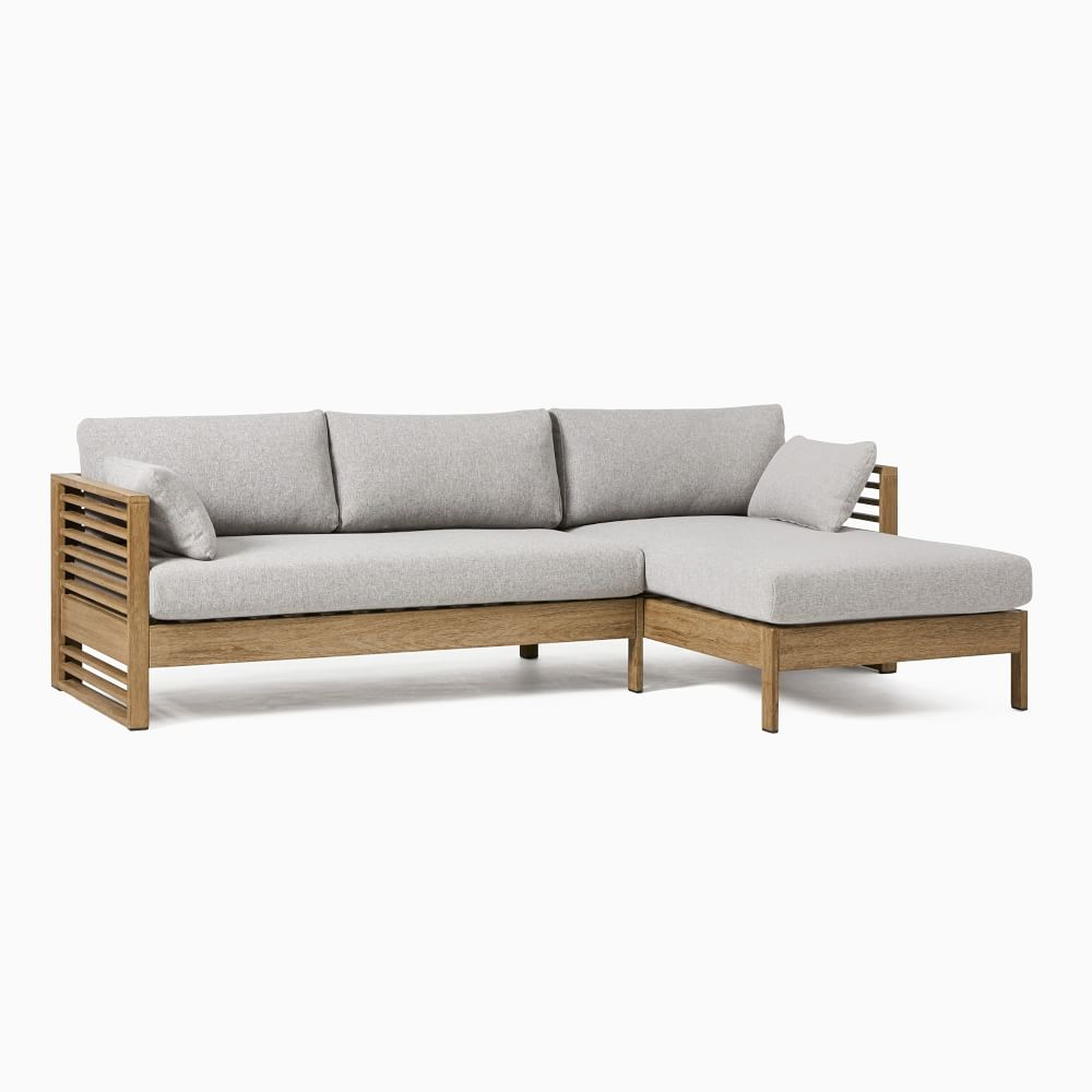 Santa Fe Slatted Outdoor 95 in 2-Piece Chaise Sectional, Driftwood - West Elm