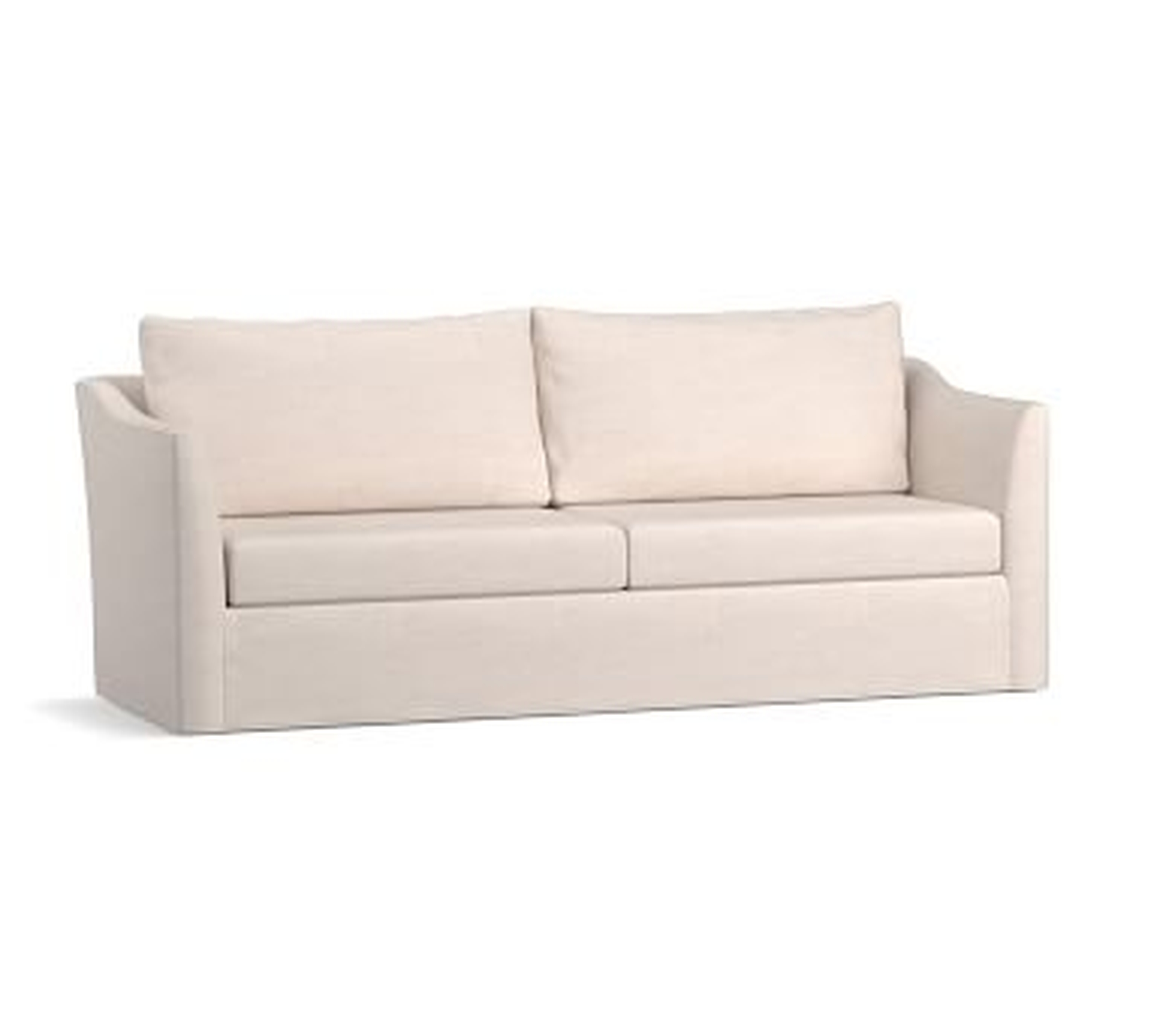Celeste Slipcovered Loveseat 66", Polyester Wrapped Cushions, Brushed Canvas Natural - Pottery Barn