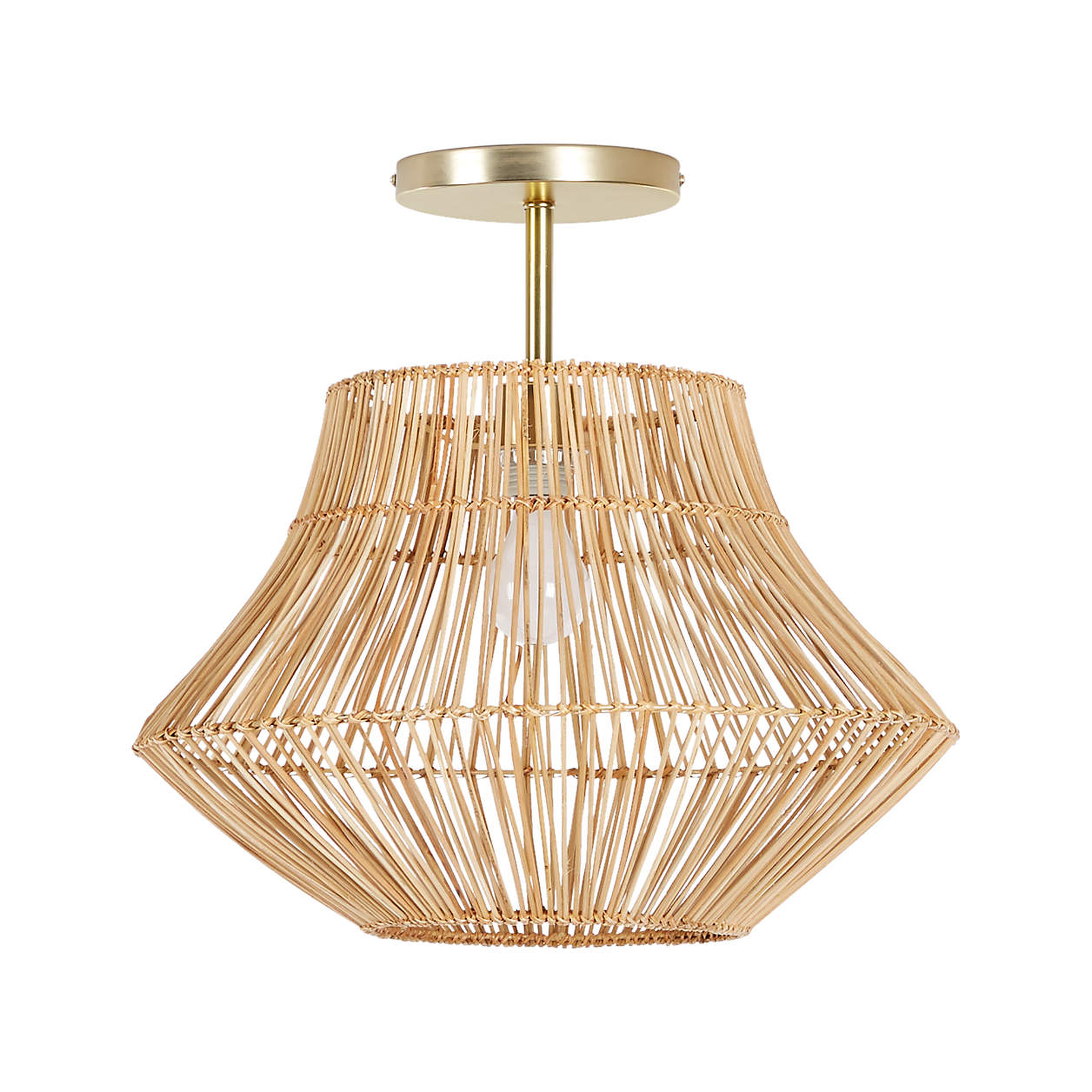 Basket-Style Woven Rattan 19" Kids Flush Mount Ceiling Light - Crate and Barrel