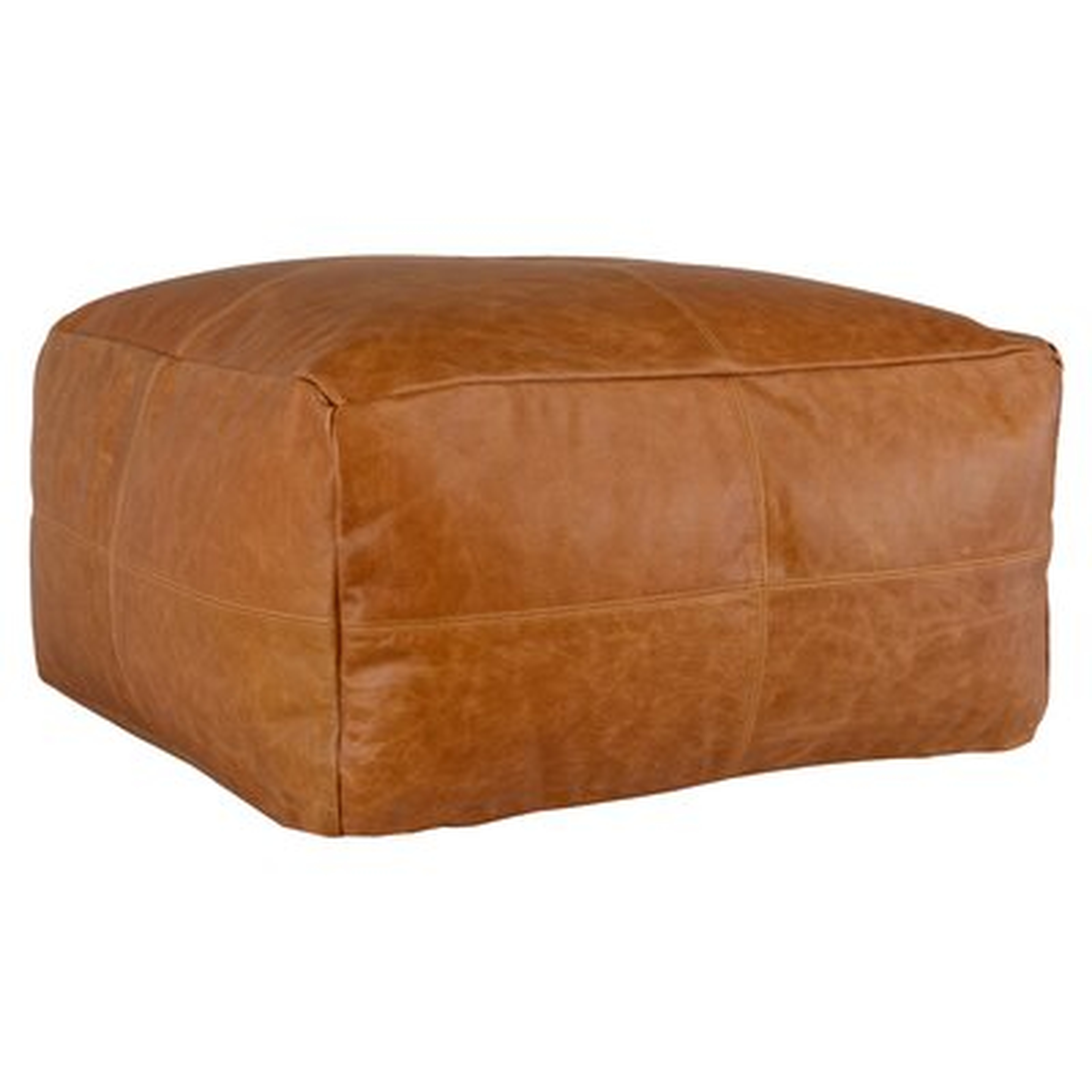 Cheyenne 24'' Wide Genuine Leather Square Pouf Ottoman - Wayfair