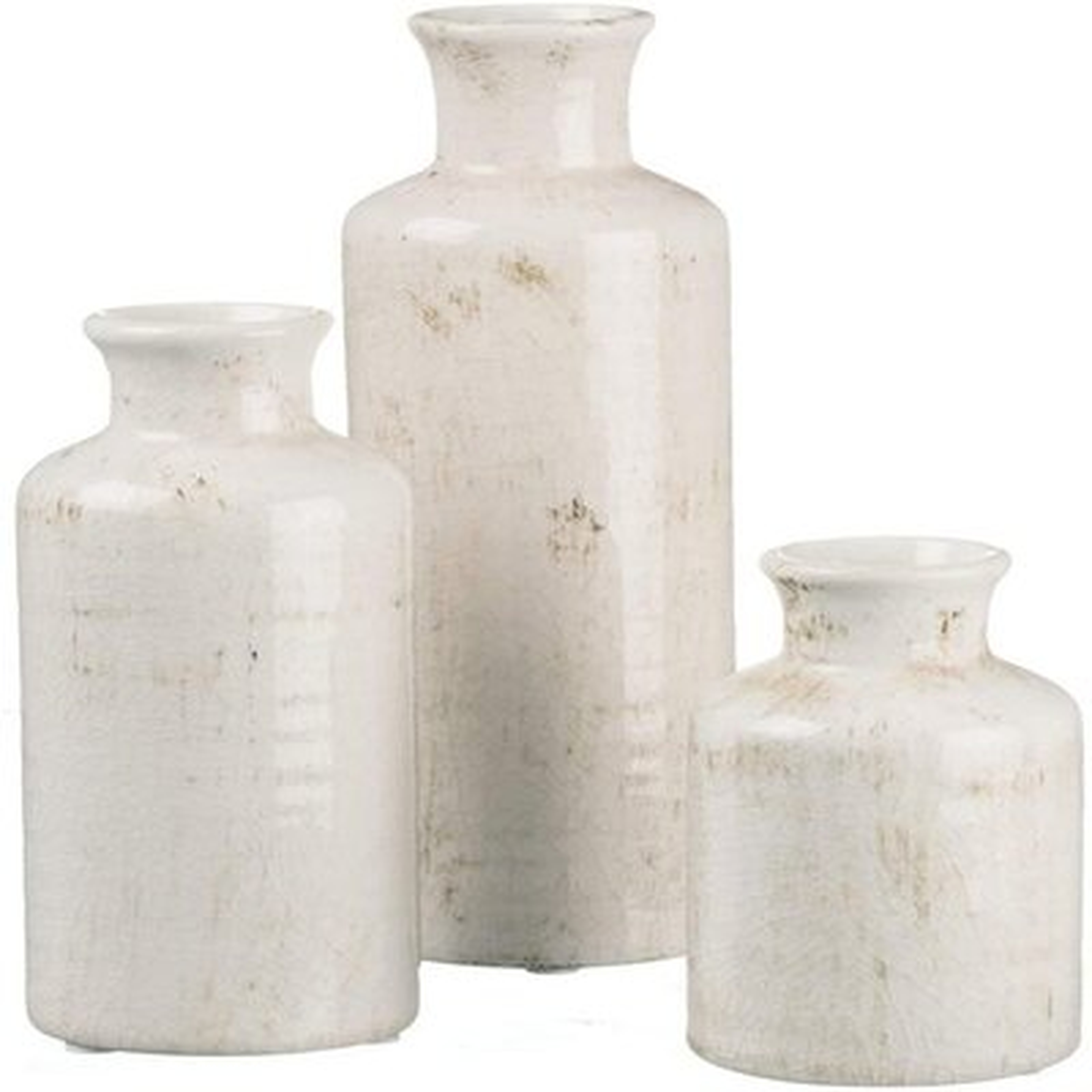 Ceramic Vase Set - 3 Small Vases, Rustic Home Decor, Modern Farmhouse; Ideal Shelf Décor, Table Décor, Bookshelf, Mantle, Entryway - Wayfair