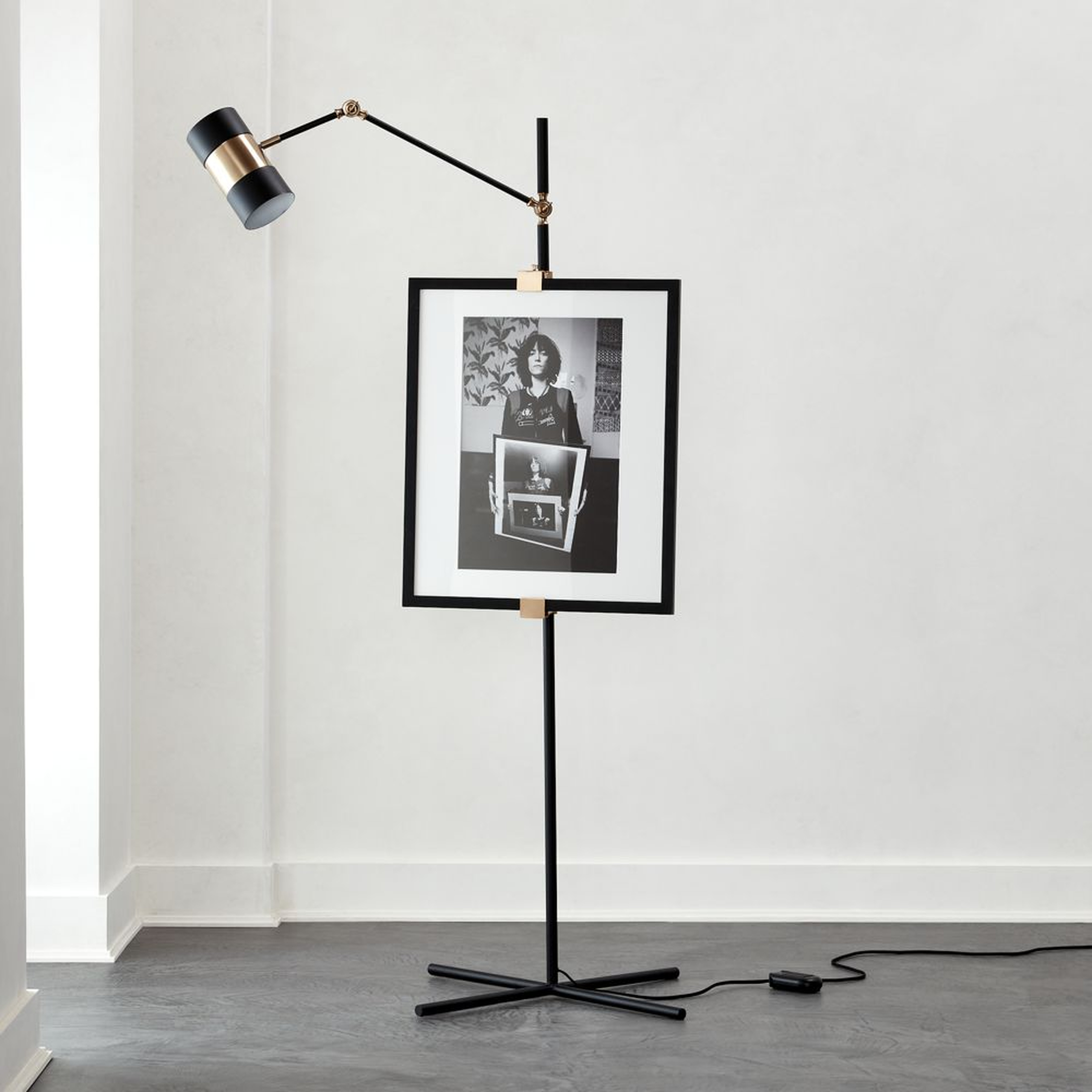 Art Easel Floor Lamp Black - CB2