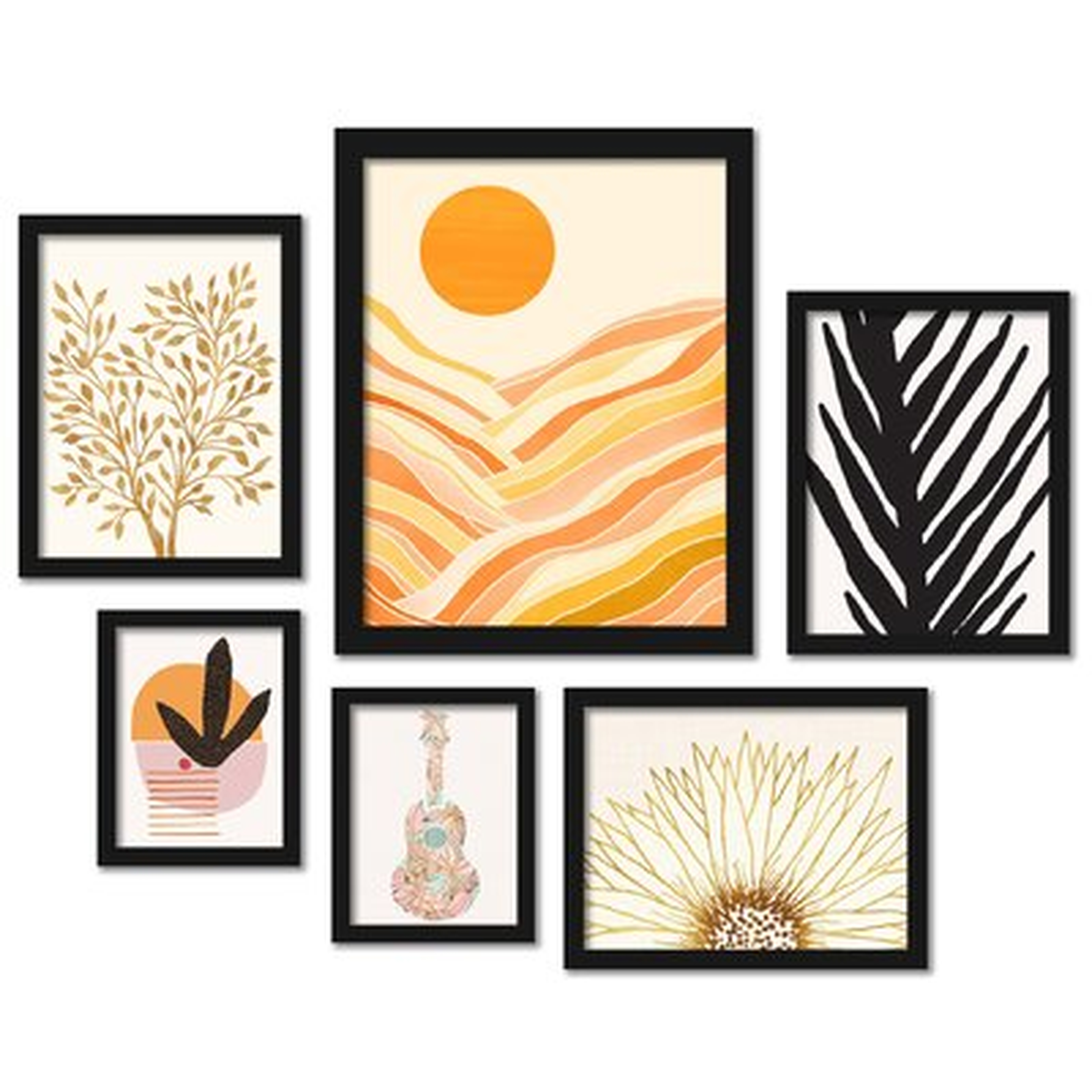 Tropical 6 Piece Framed Graphic Art Print Set - Wayfair