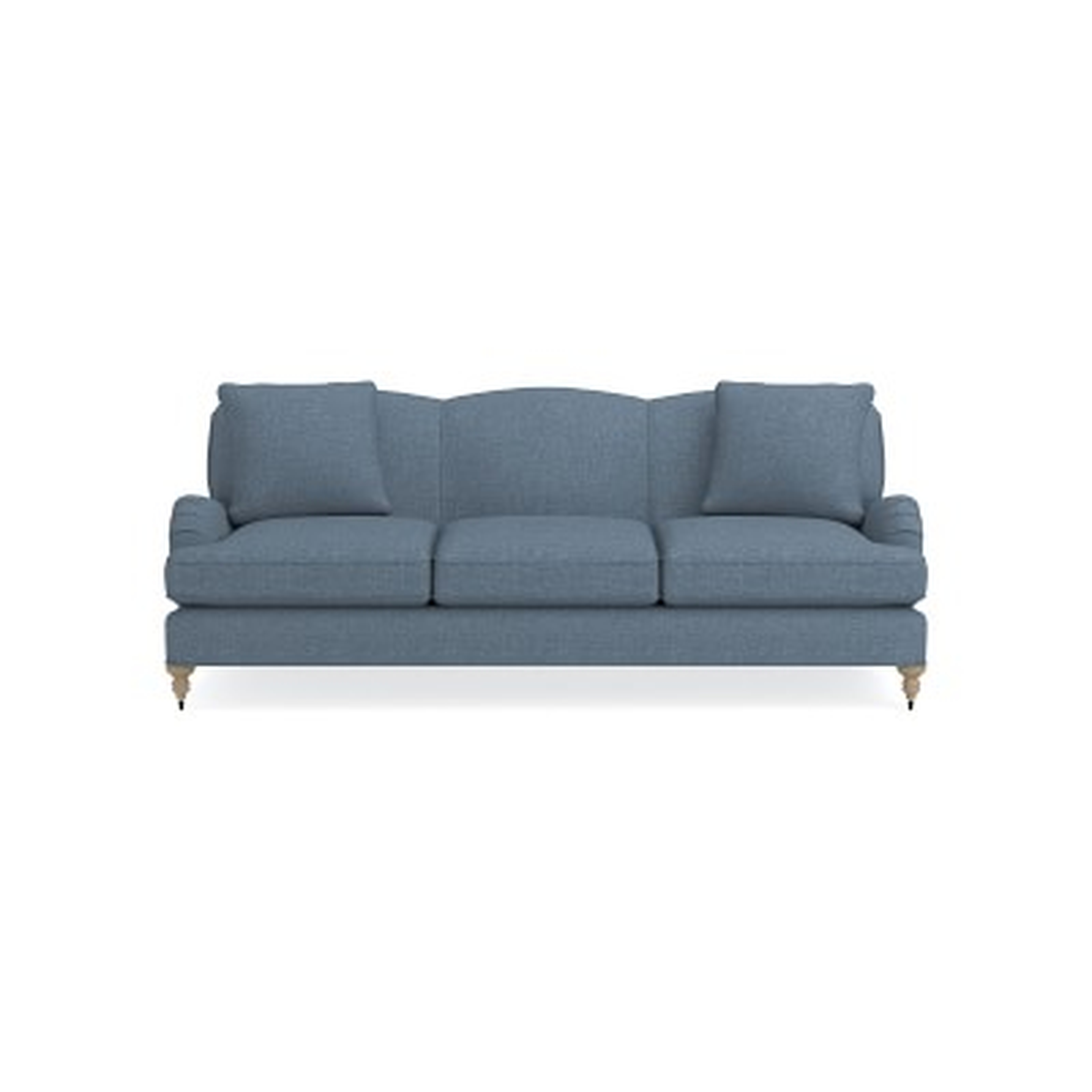 Bedford 87" Sofa, Standard Cushion, Laundered Belgian Linen, Ciel, Natural Leg - Williams Sonoma