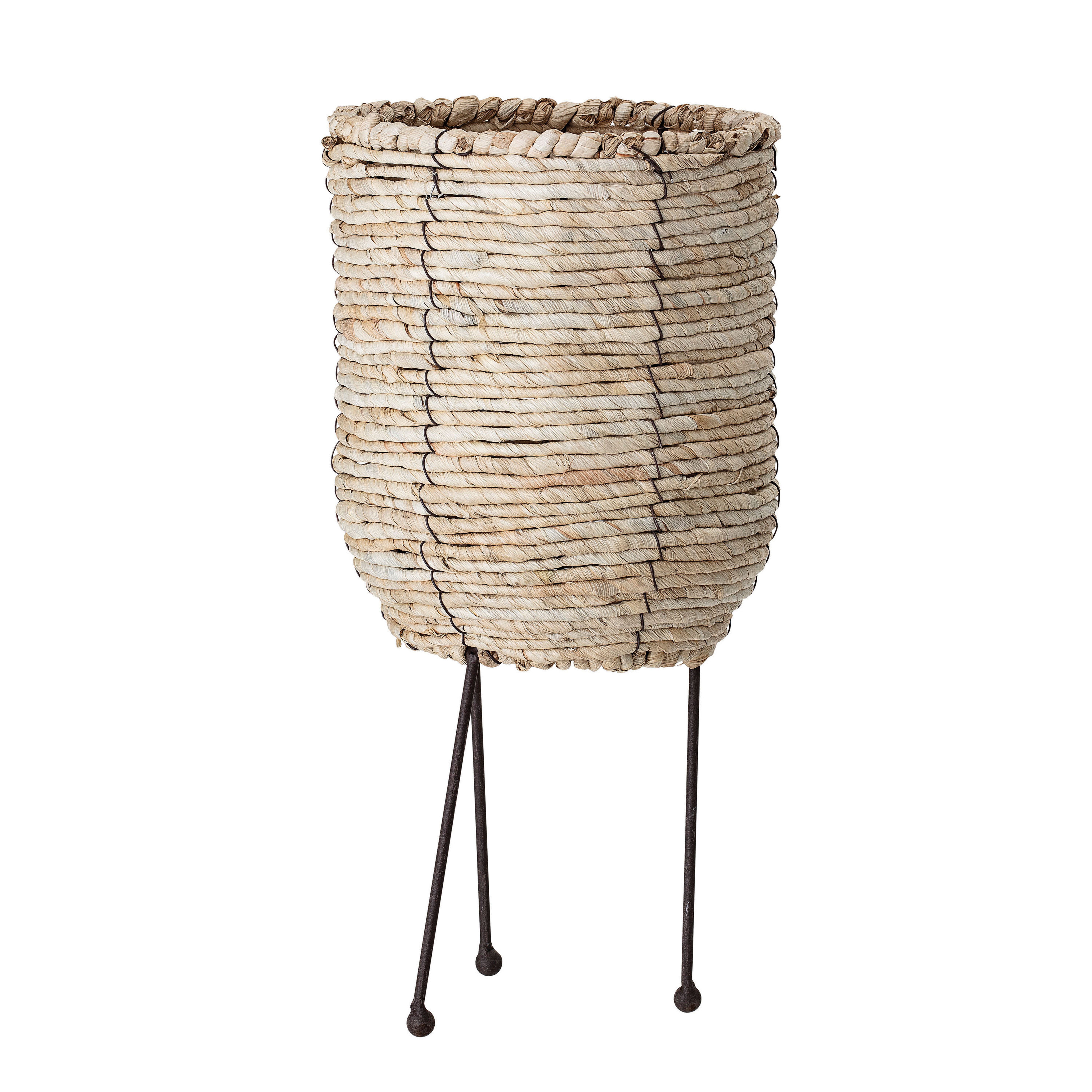 Large Beige Corn Rope Basket with Metal Legs - Bloomingville