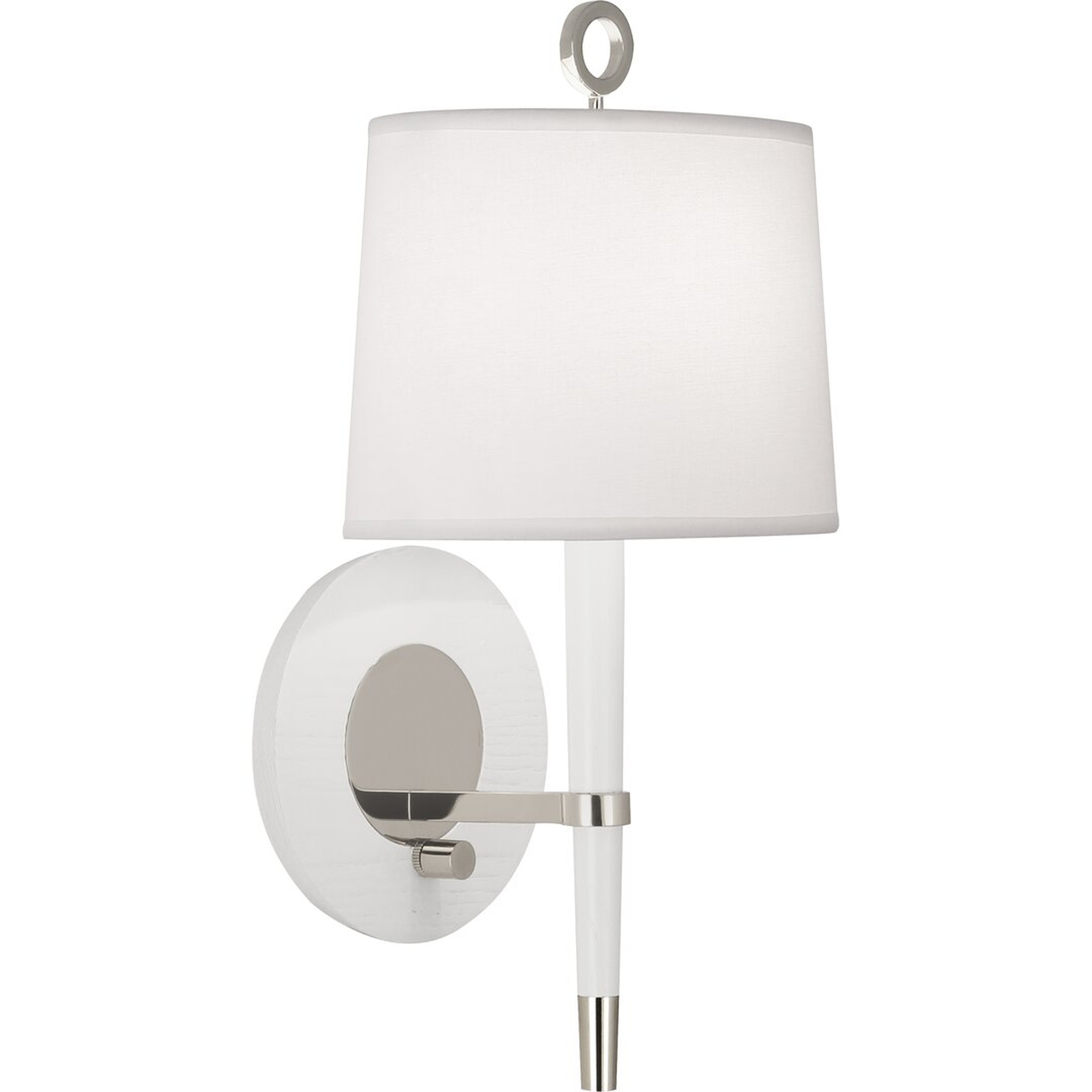 "Robert Abbey 1 - Light White Armed Sconce" - Perigold
