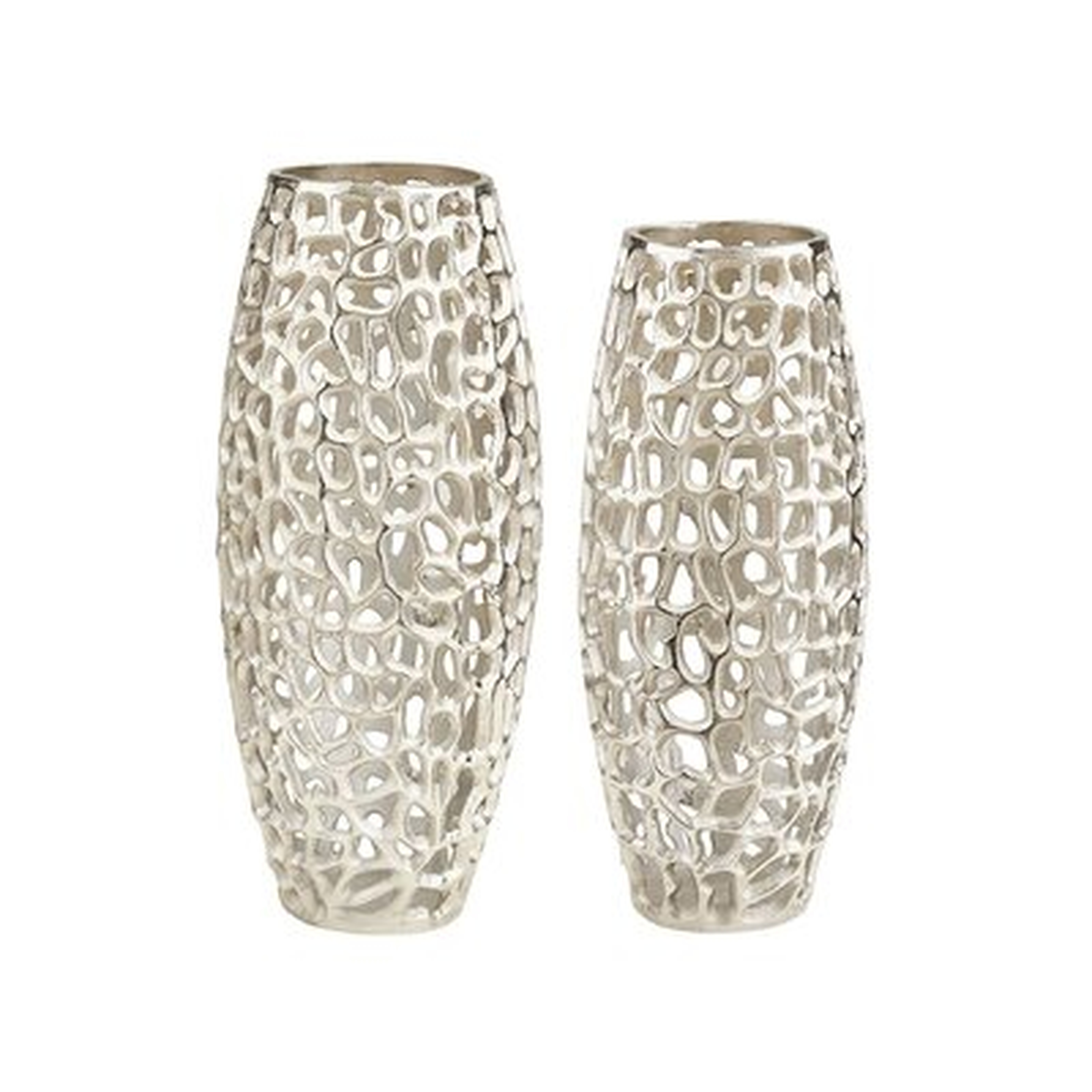 2 Piece Aleynna Silver Nickel Table Vase Set - Wayfair