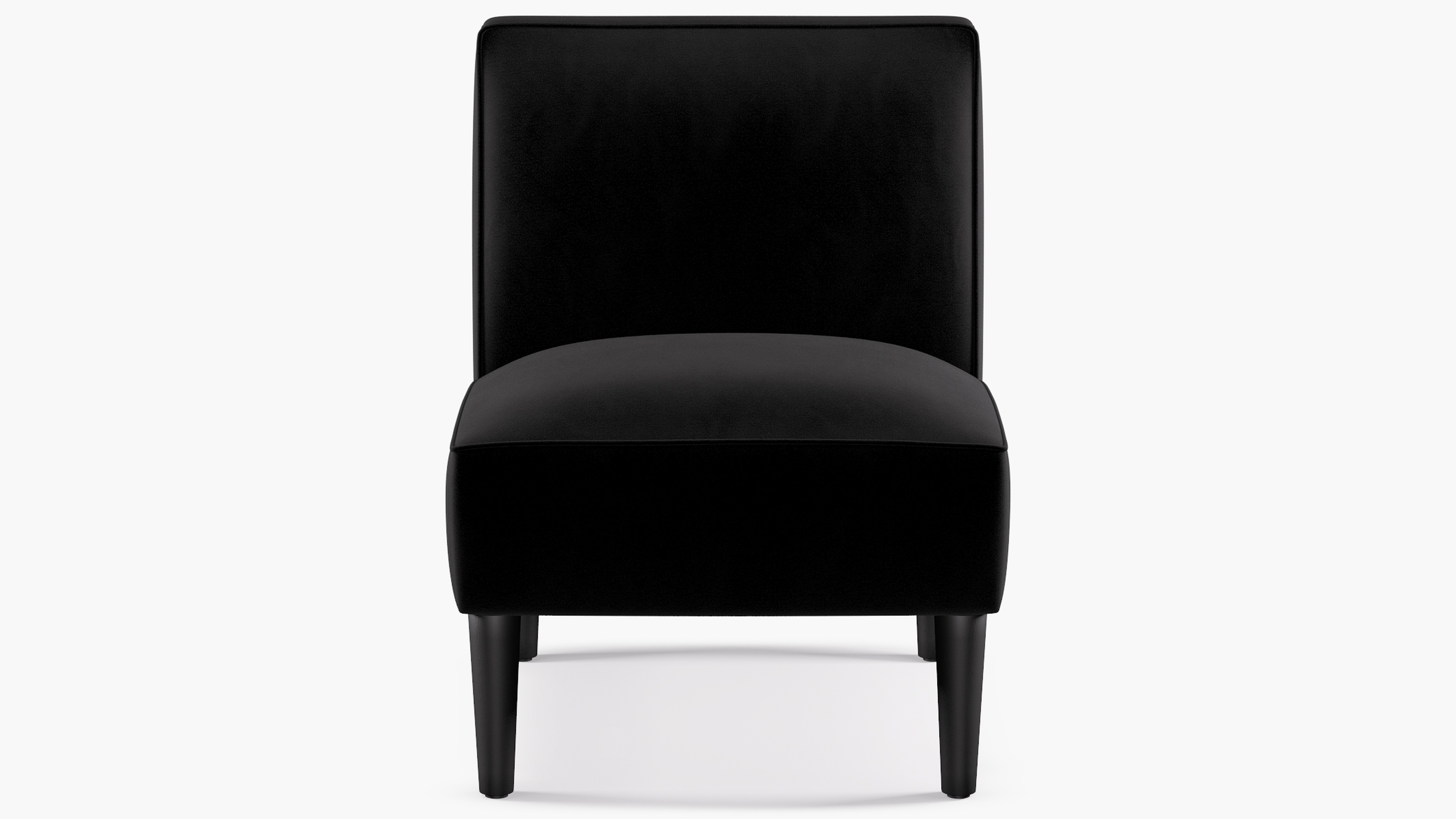 Mid-Century Accent Chair, Nero Velvet, Black - The Inside