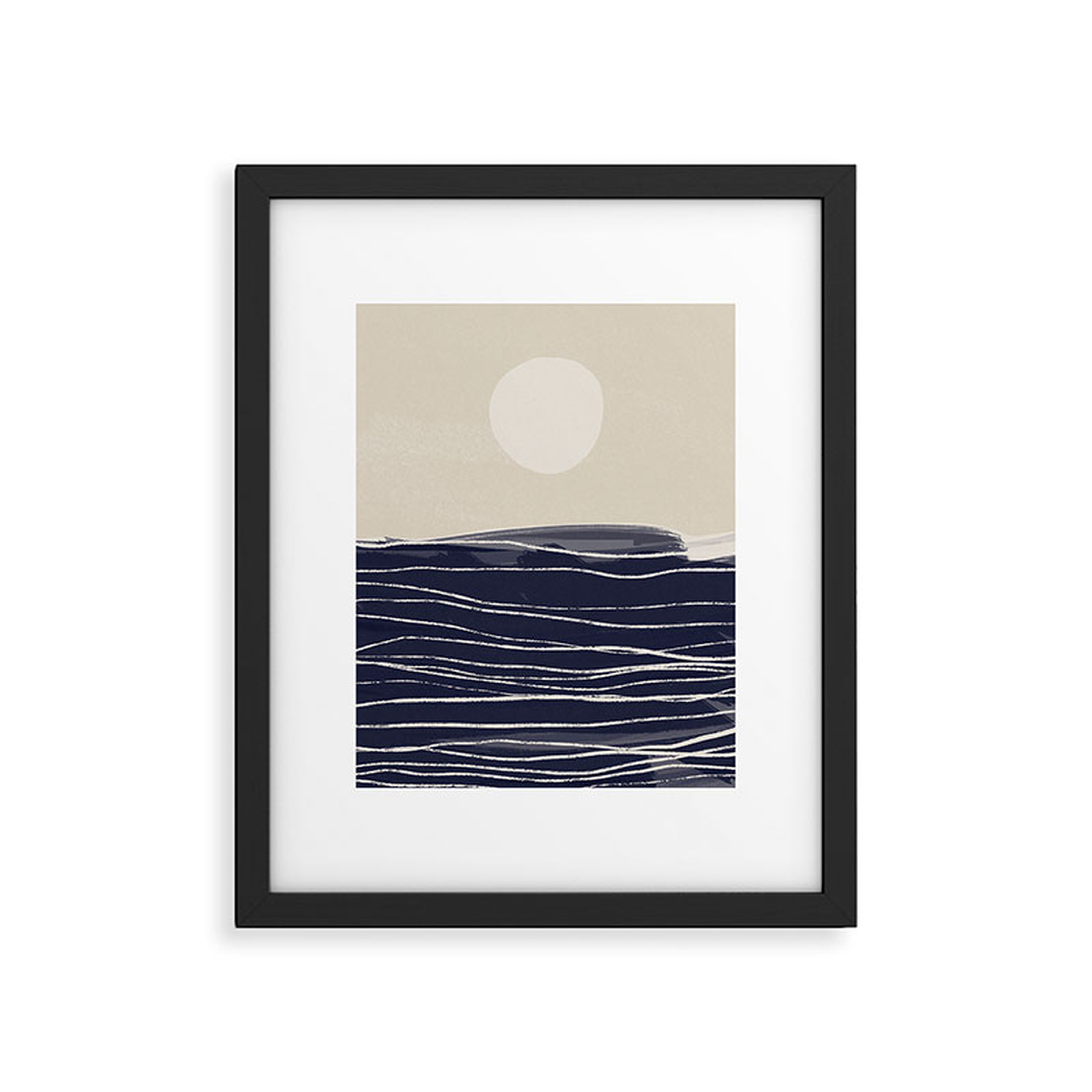 Abstract Seascape 2 by Alisa Galitsyna - Framed Art Print Modern Black 18" x 24" - Wander Print Co.
