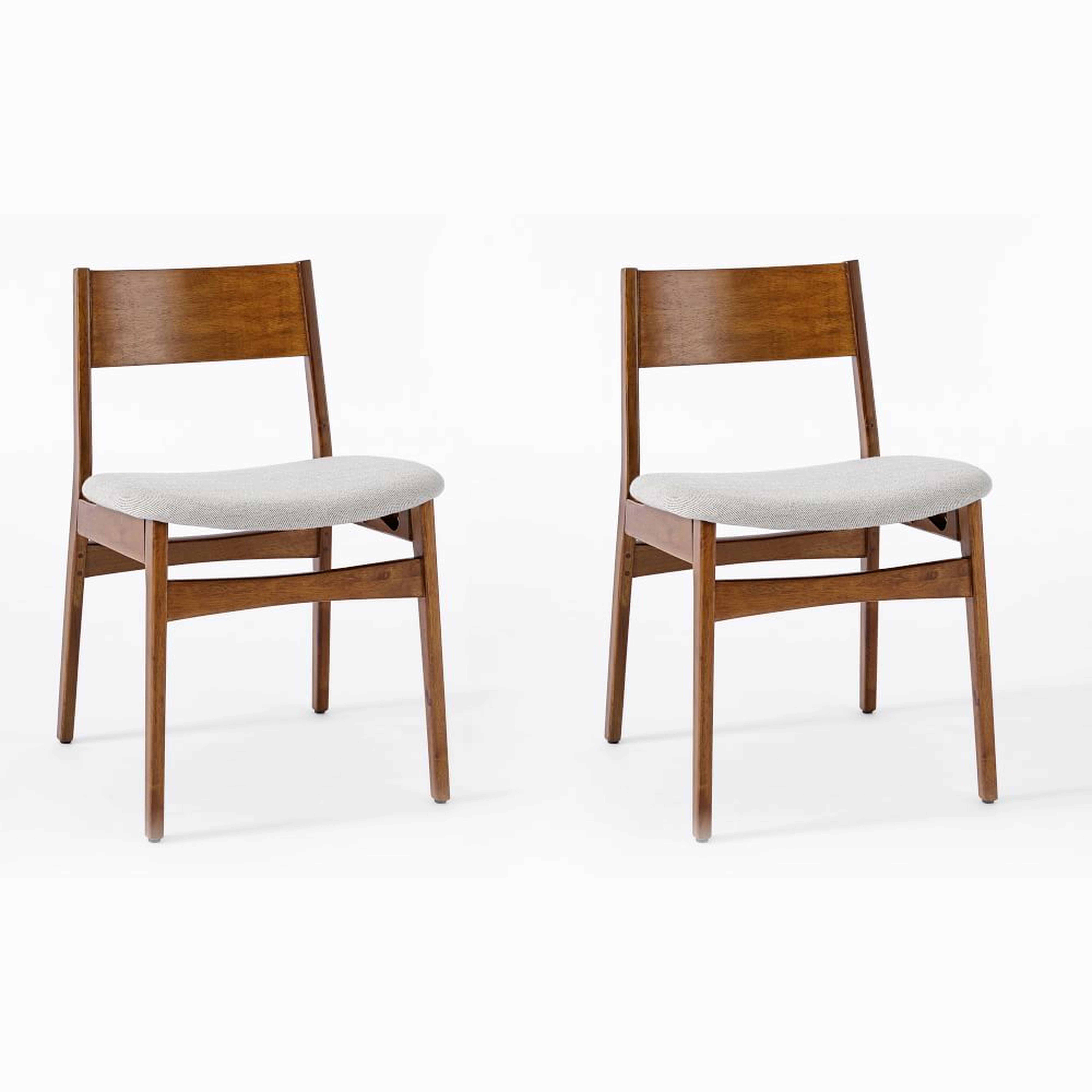 Baltimore Dining Chair, Walnut, Stone Twill, Set of 2 - West Elm